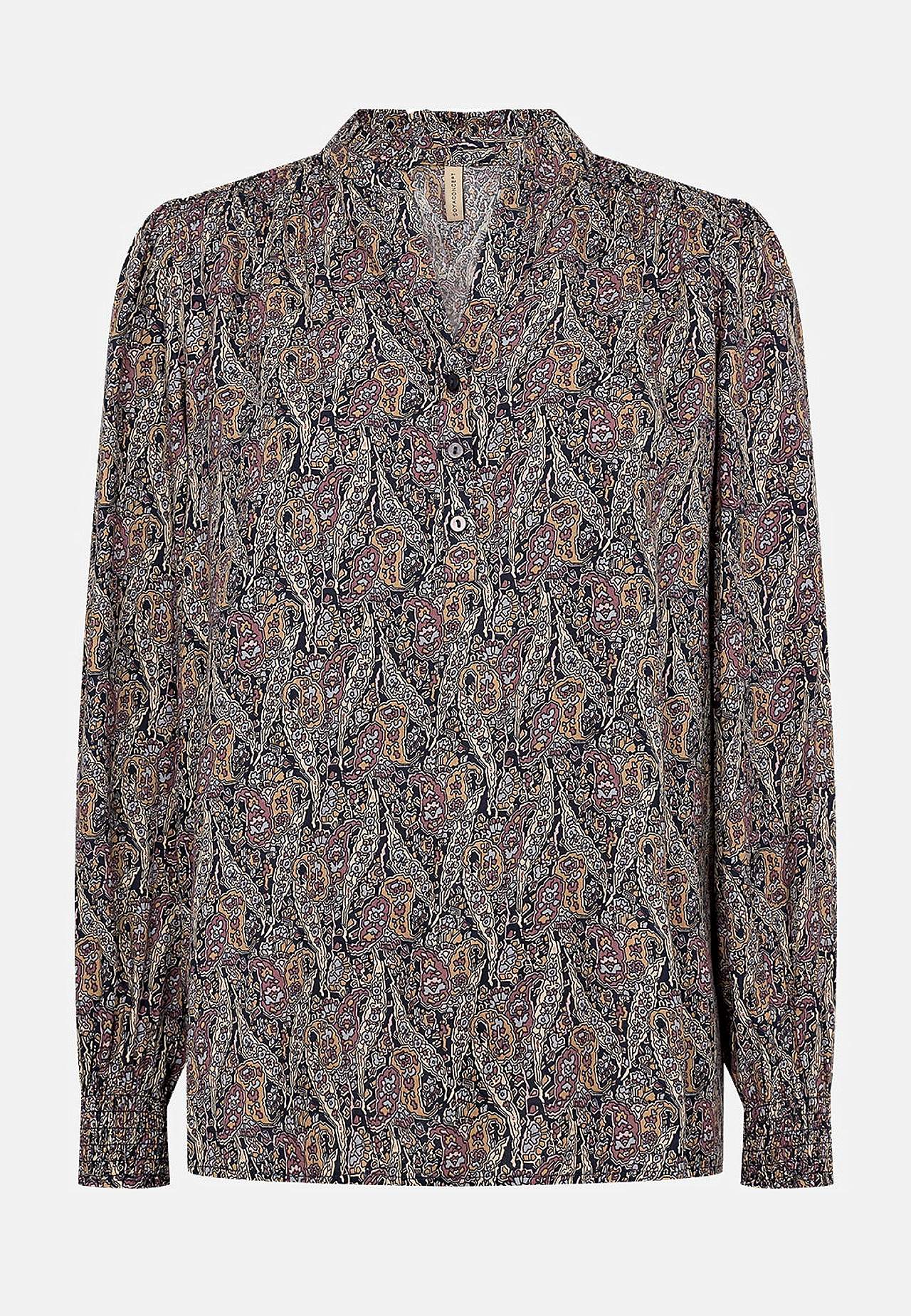 Vävd blus med knappar