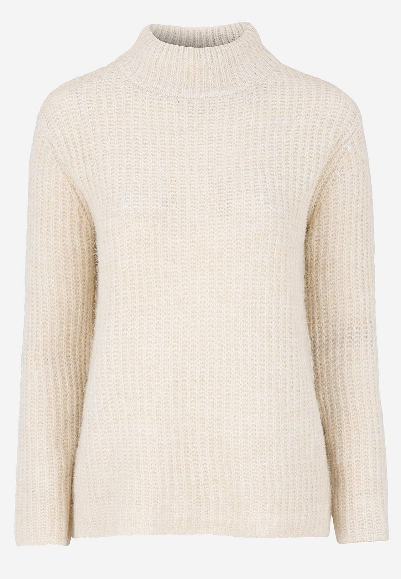 Stickad tröja med polokrage