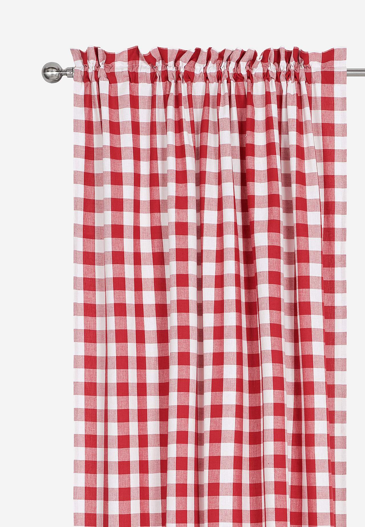 Vävda, rutiga gardinlängder 2-pack