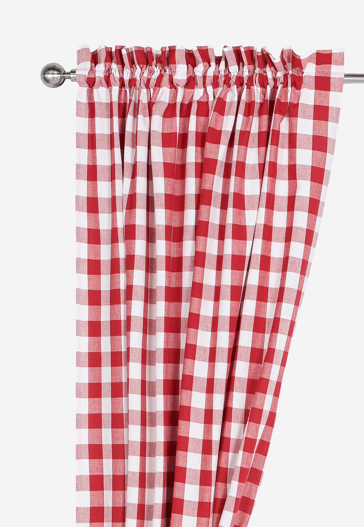 Vävda, rutiga gardinlängder 2-pack