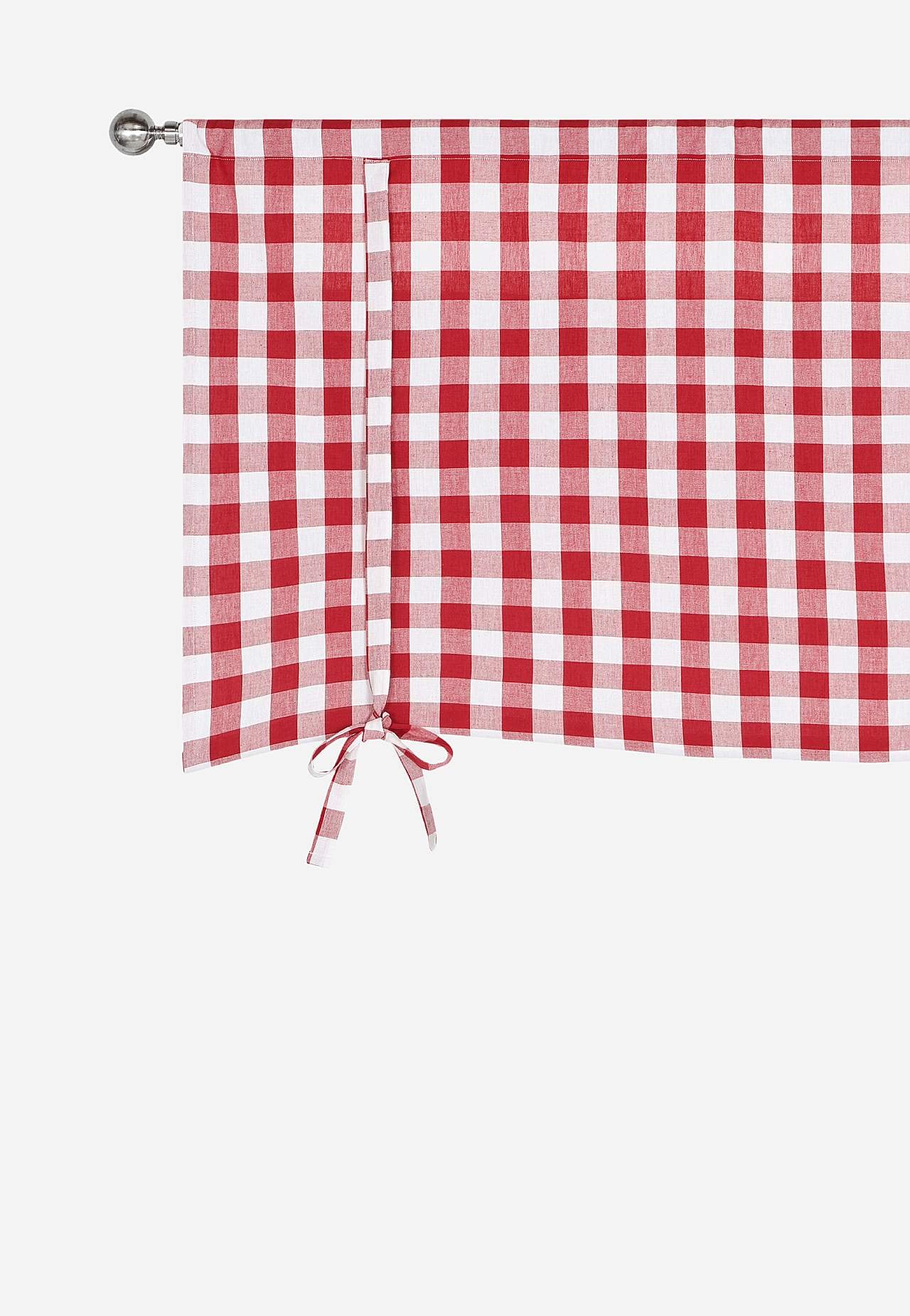 Vävd, rutig hissgardin