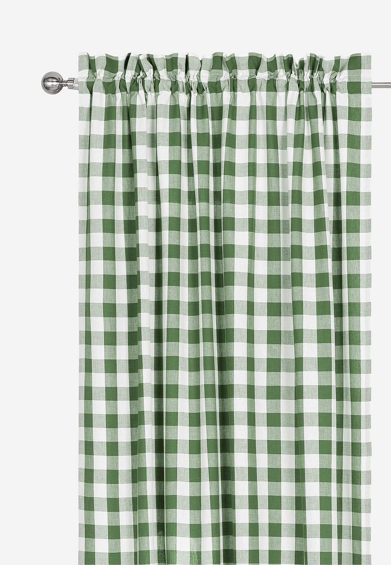 Vävda, rutiga gardinlängder 2-pack