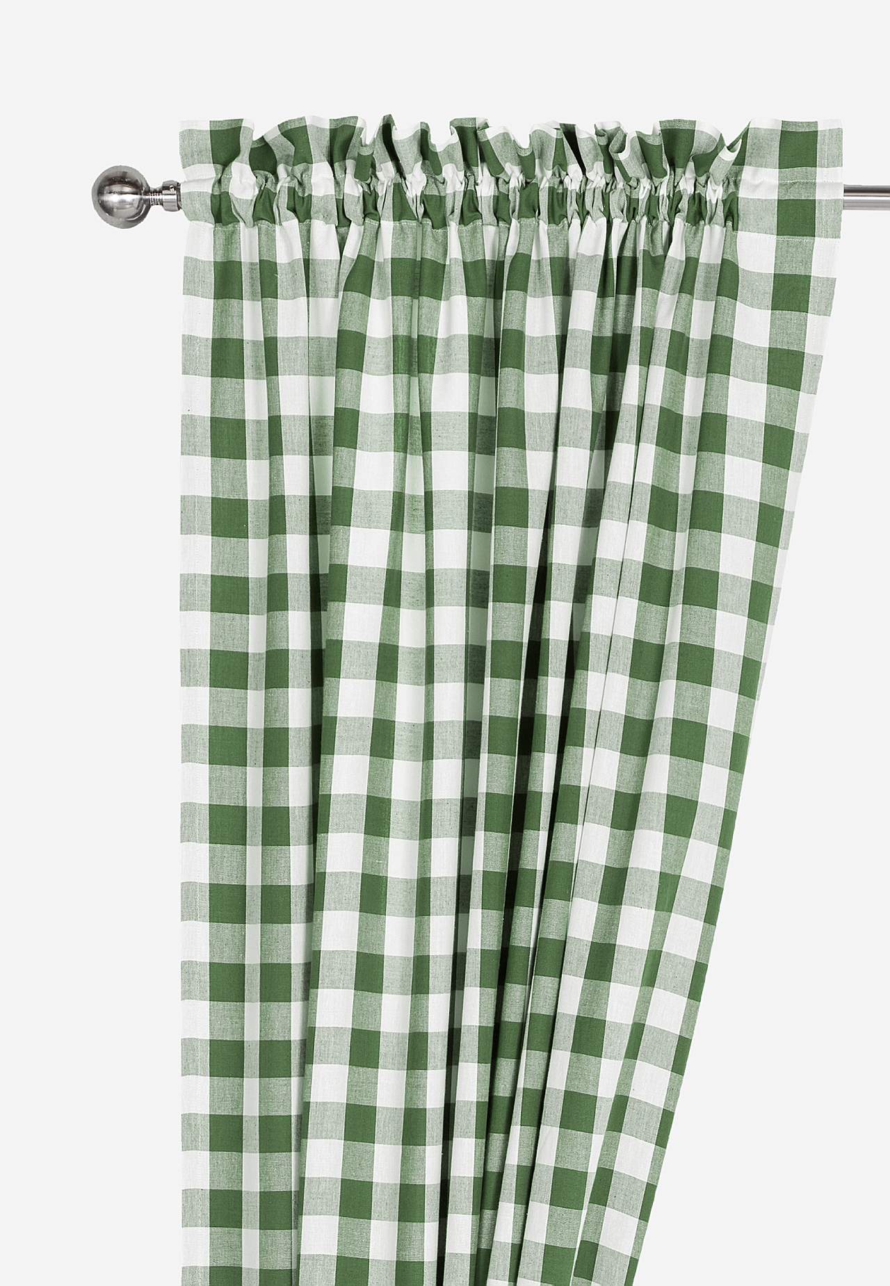 Vävda, rutiga gardinlängder 2-pack