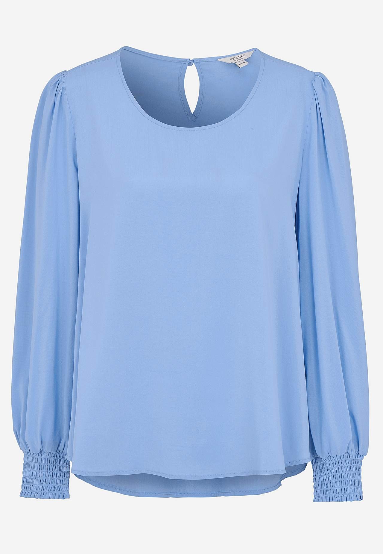 Blus med smock i ärmsluten