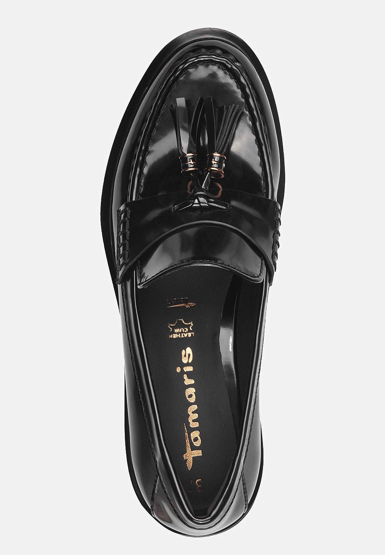 Lackad loafer med tofsar