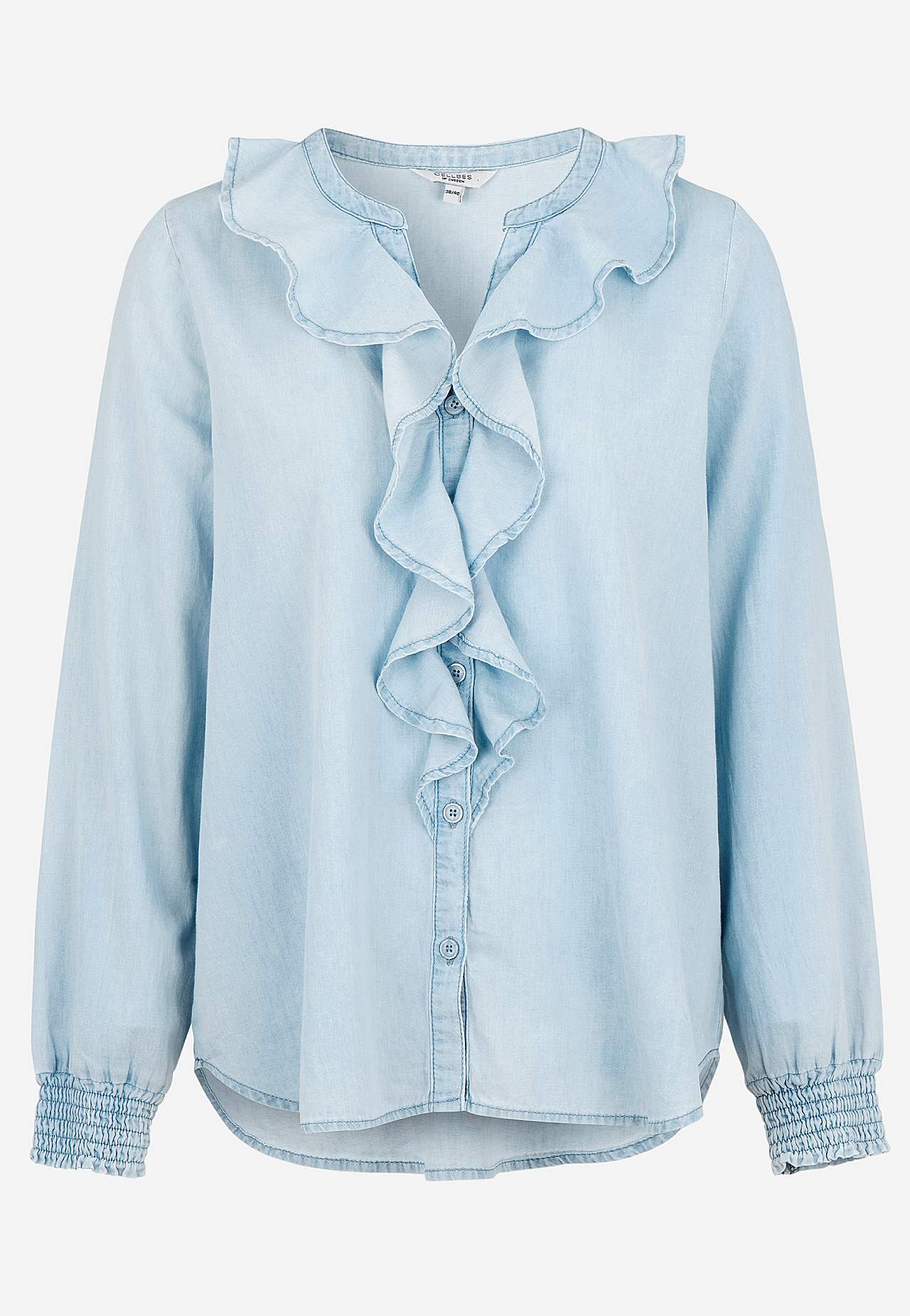 Volangblus i denim