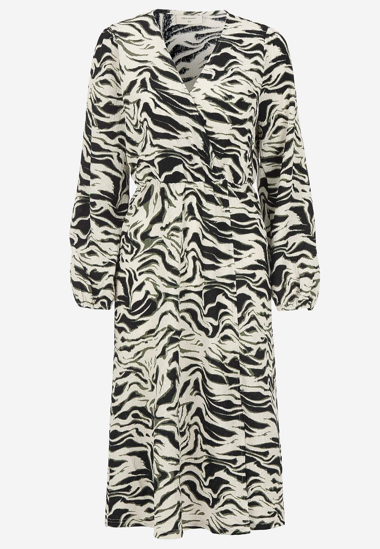 Trikåklänning med stängd omlott