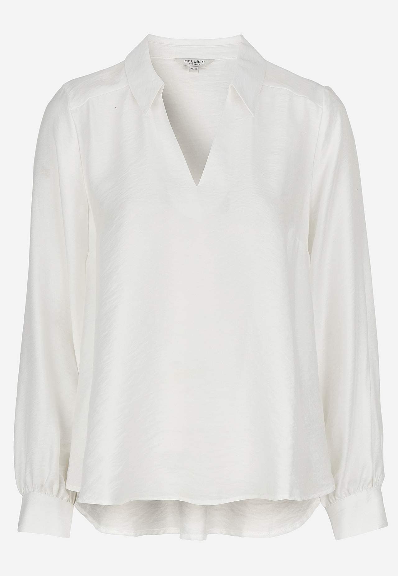 Vävd blus med vida ärmar