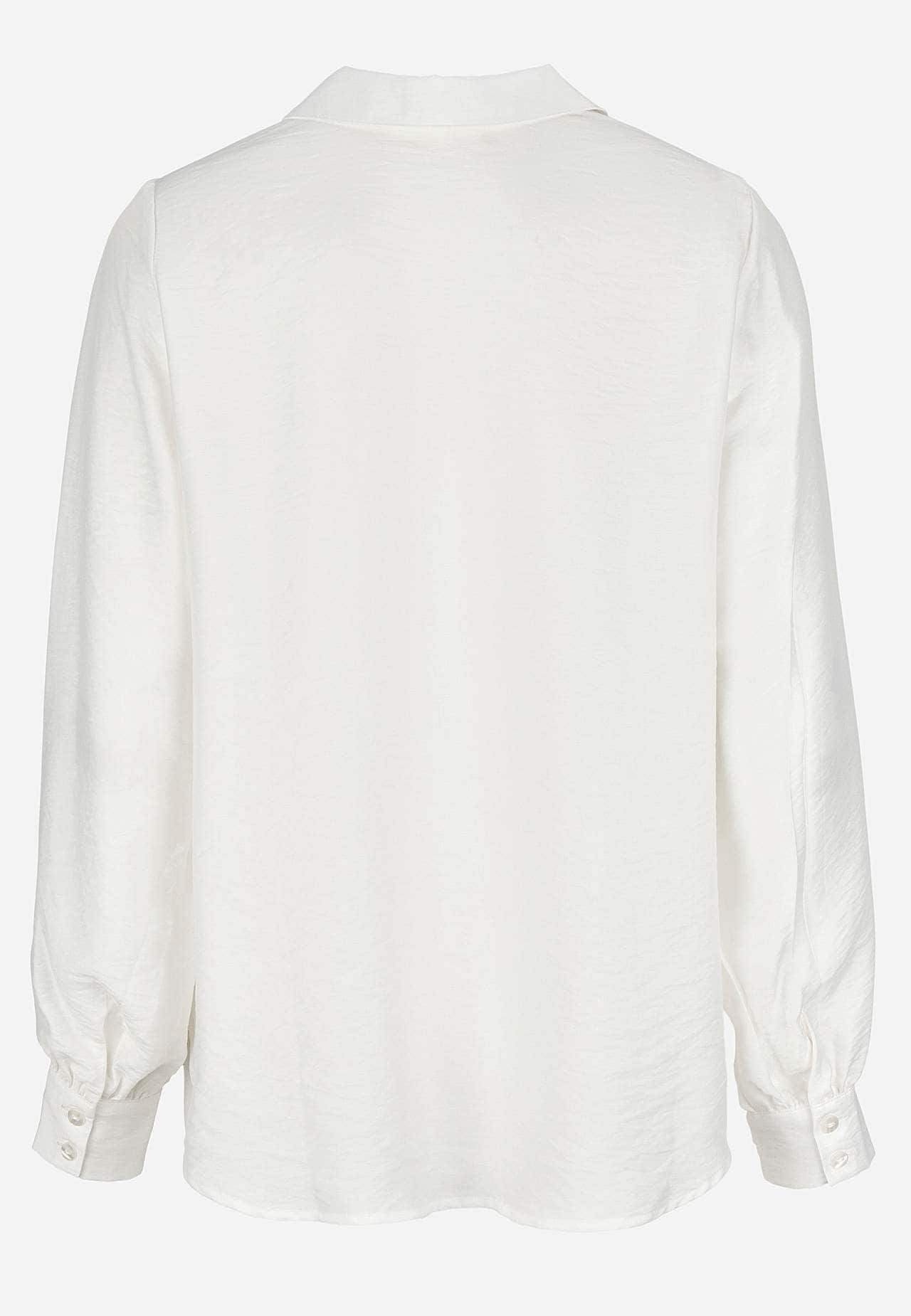 Vävd blus med vida ärmar