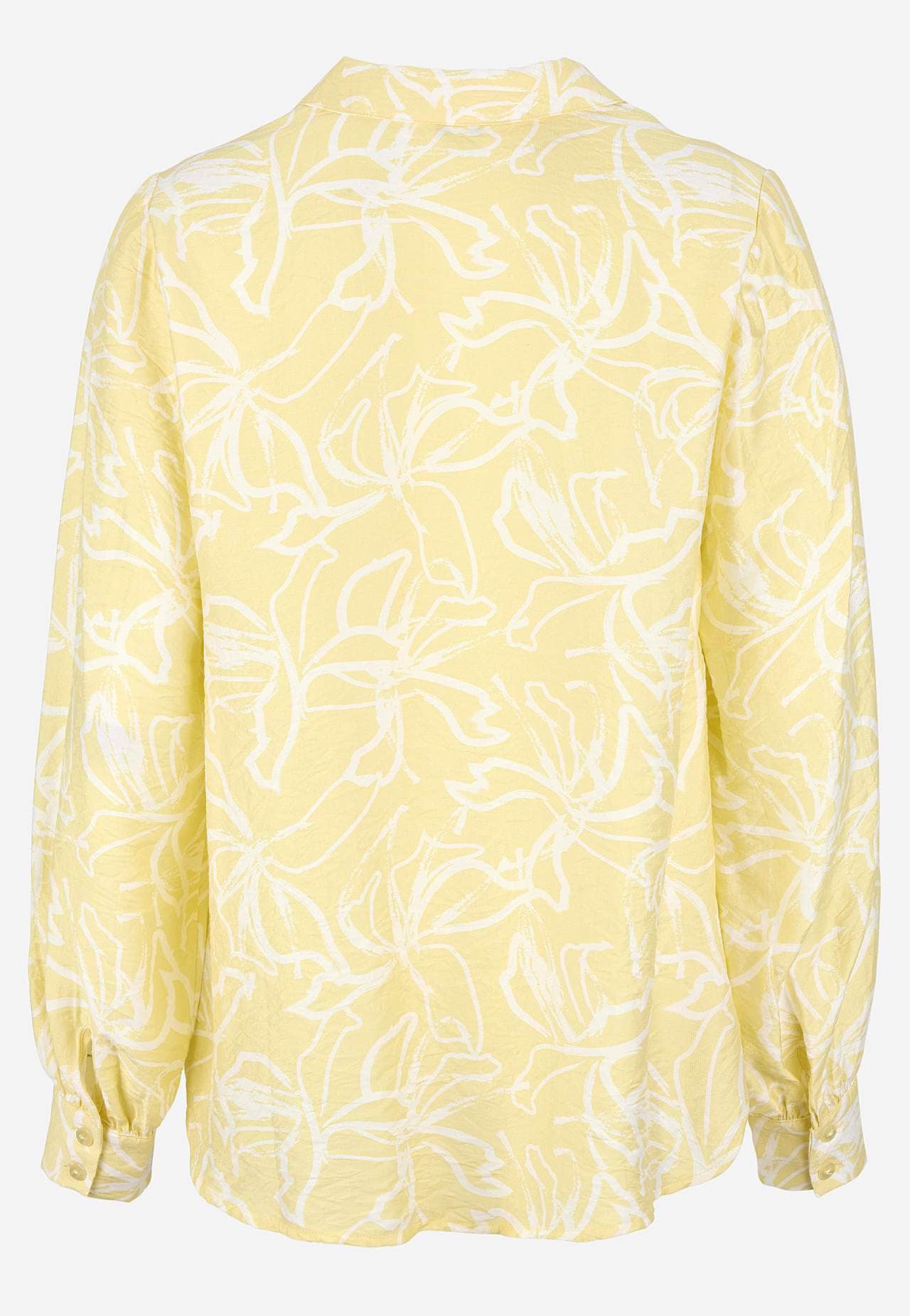 Vävd blus med vida ärmar