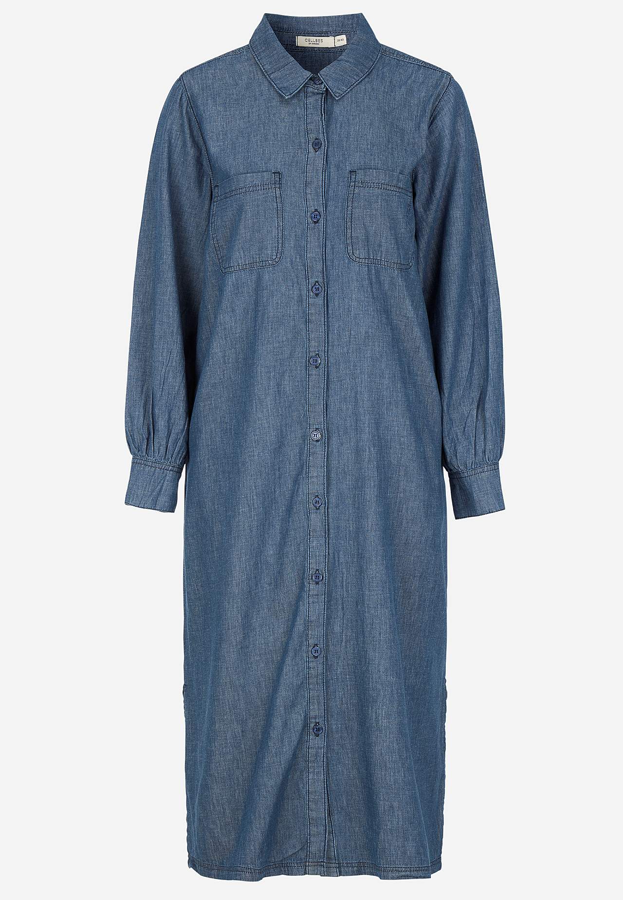 Jeansklänning med sidofickor