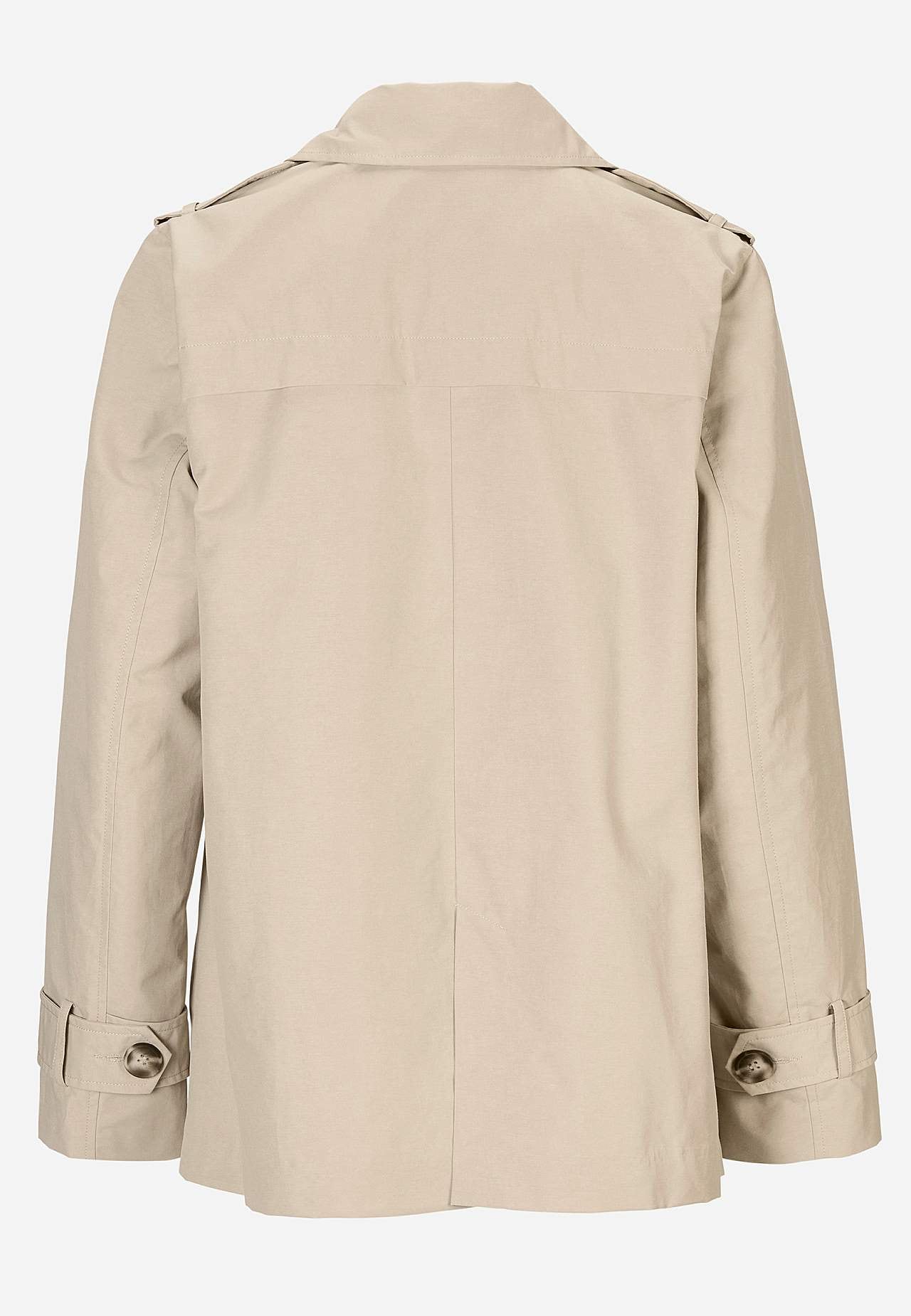 Dubbelknäppt, kort trenchcoat