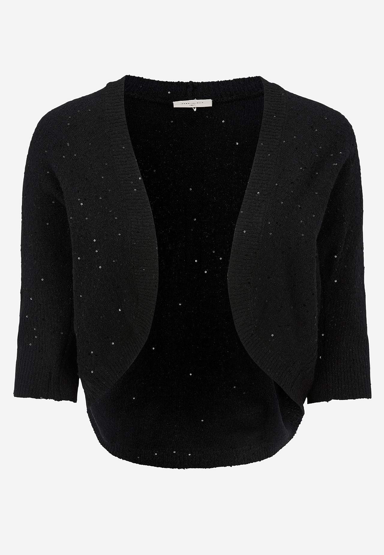 Stickad bolero med paljetter