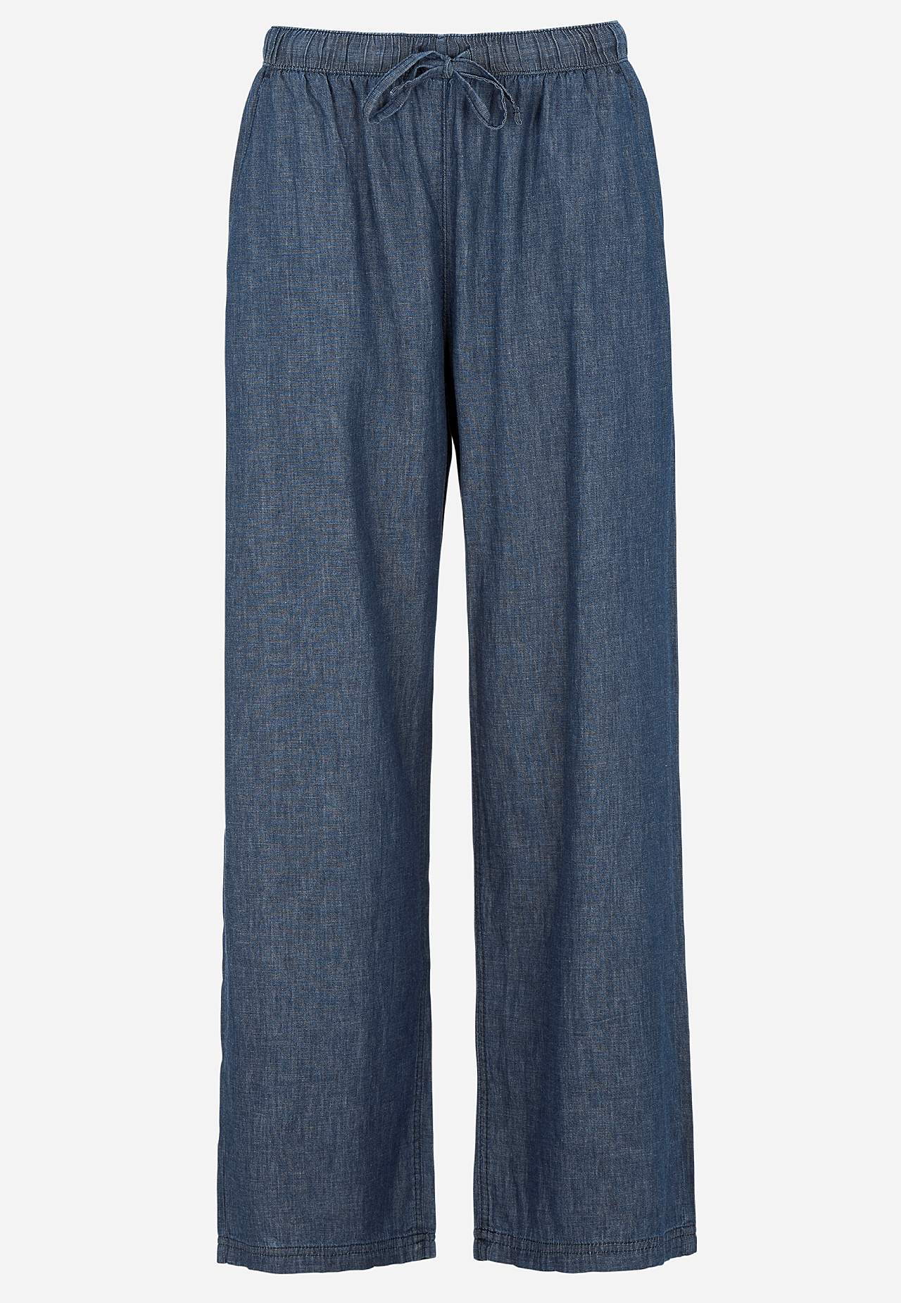 Byxa i denim med vida ben
