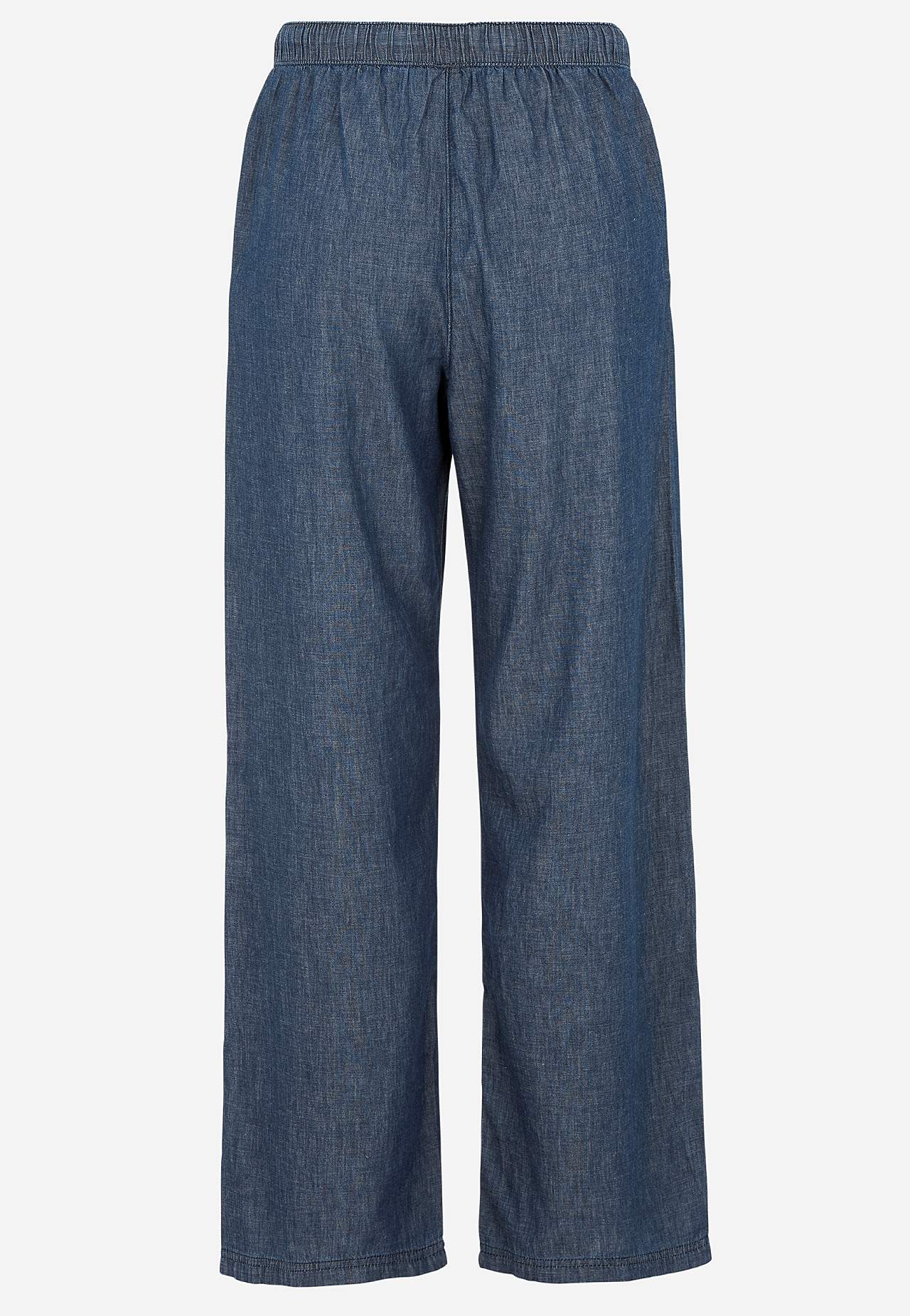 Byxa i denim med vida ben