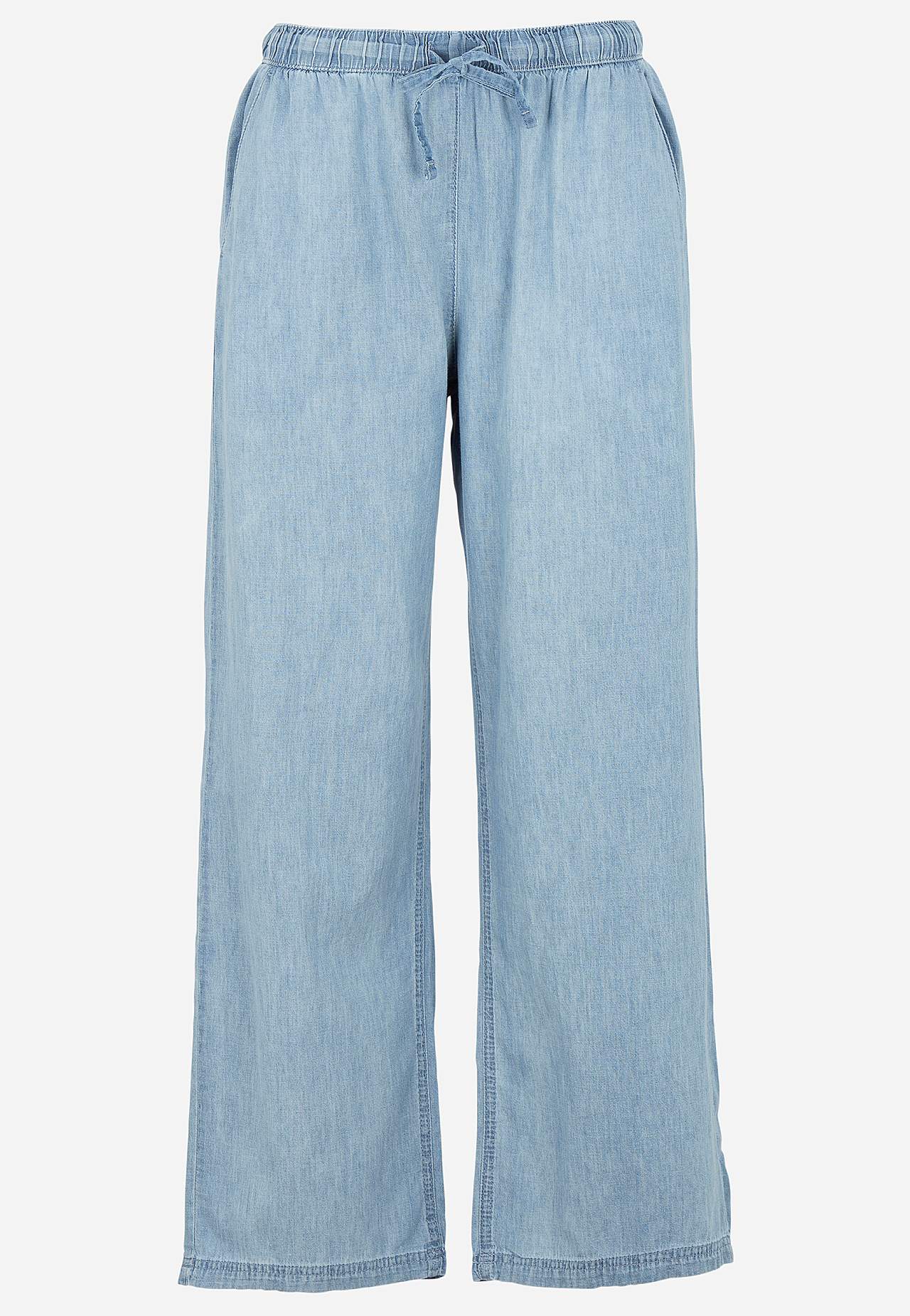 Byxa i denim med vida ben