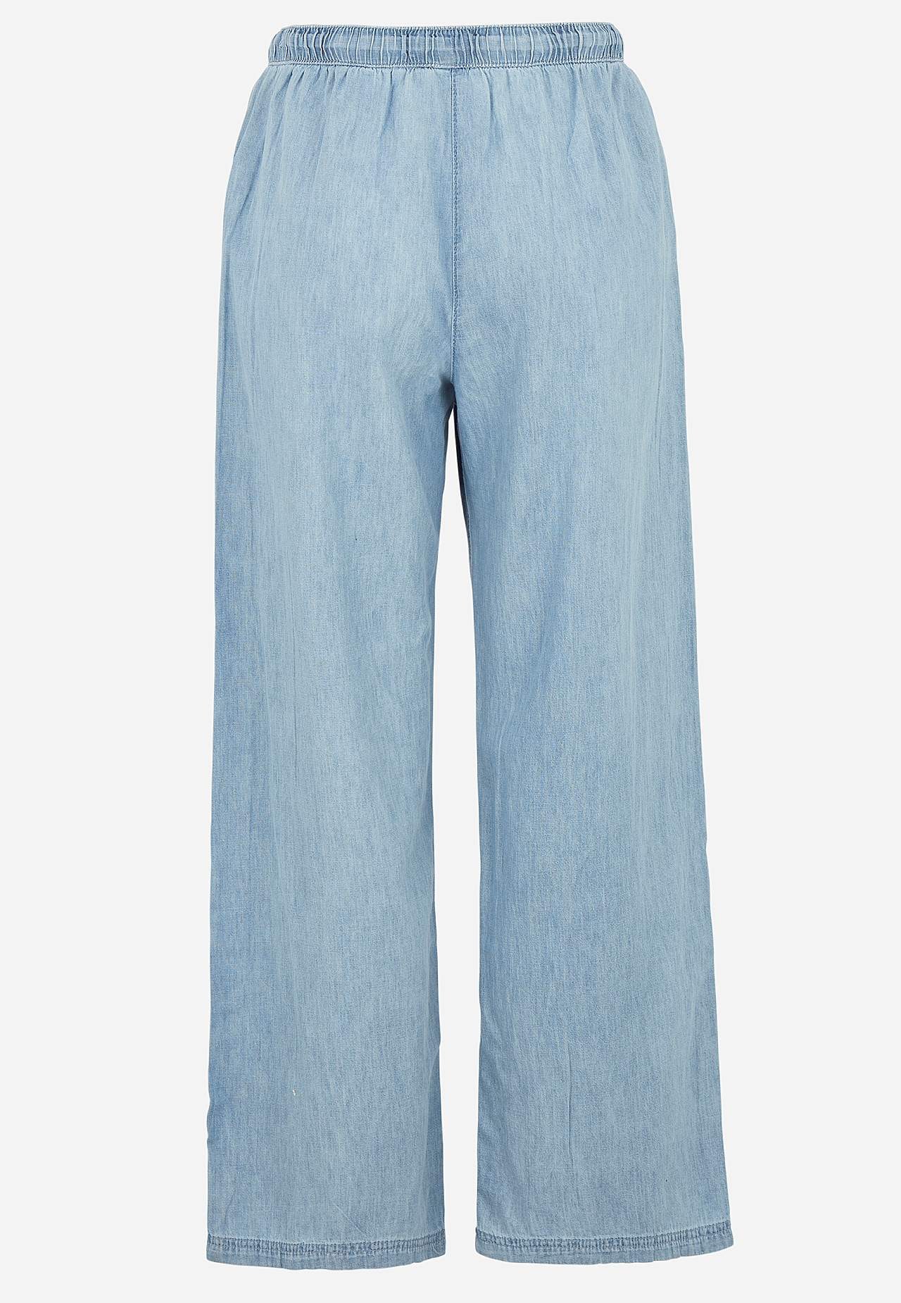 Byxa i denim med vida ben
