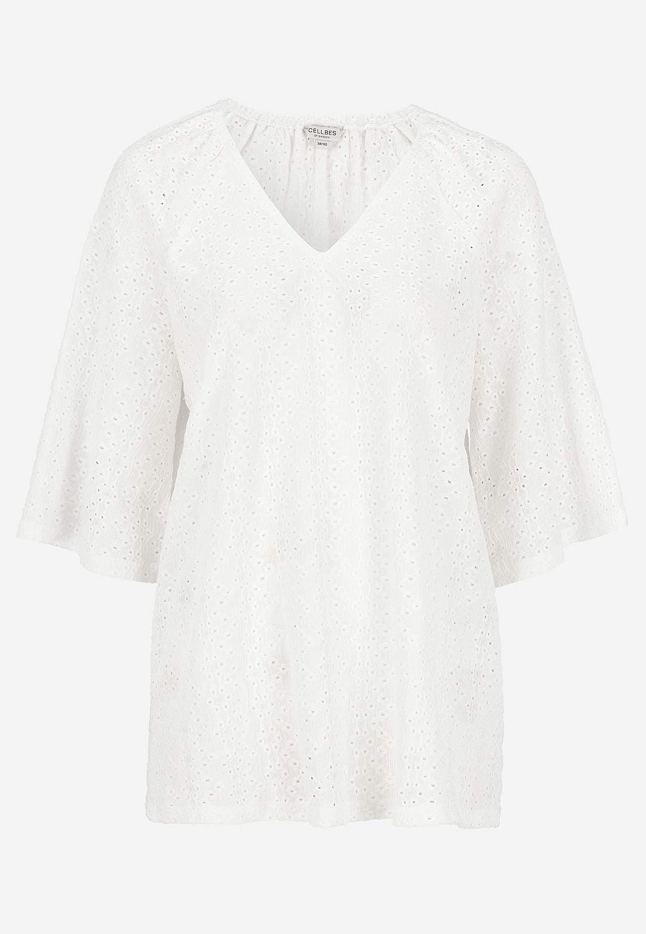 Trikåtunika med hålbroderi