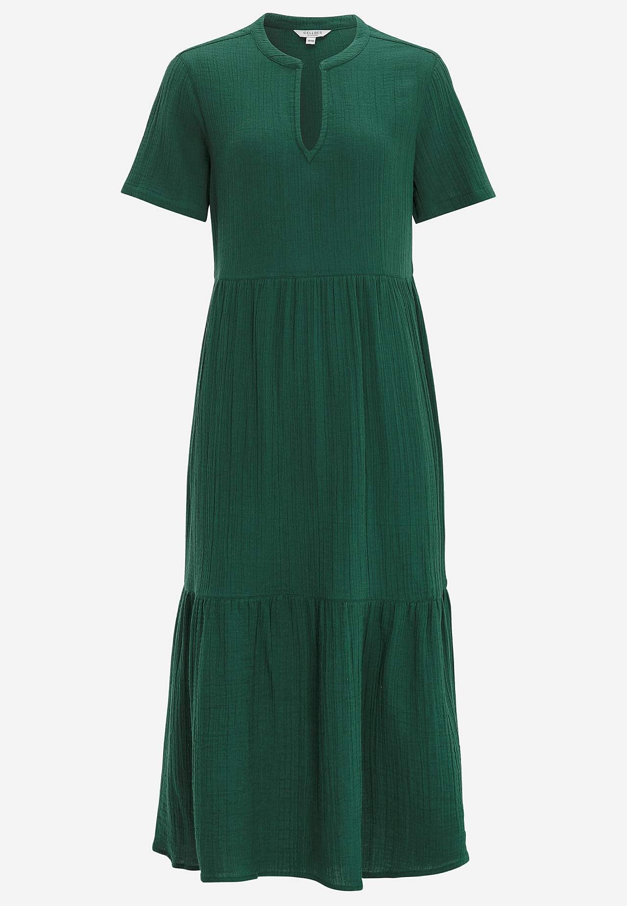 Klänning i krinklad bomull