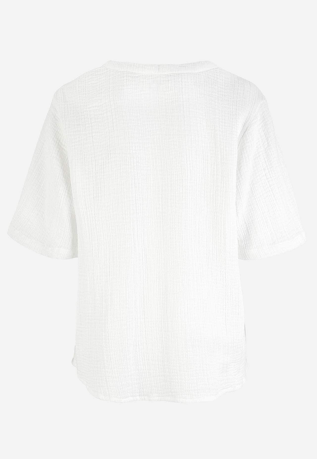 Blus i krinklad bomull