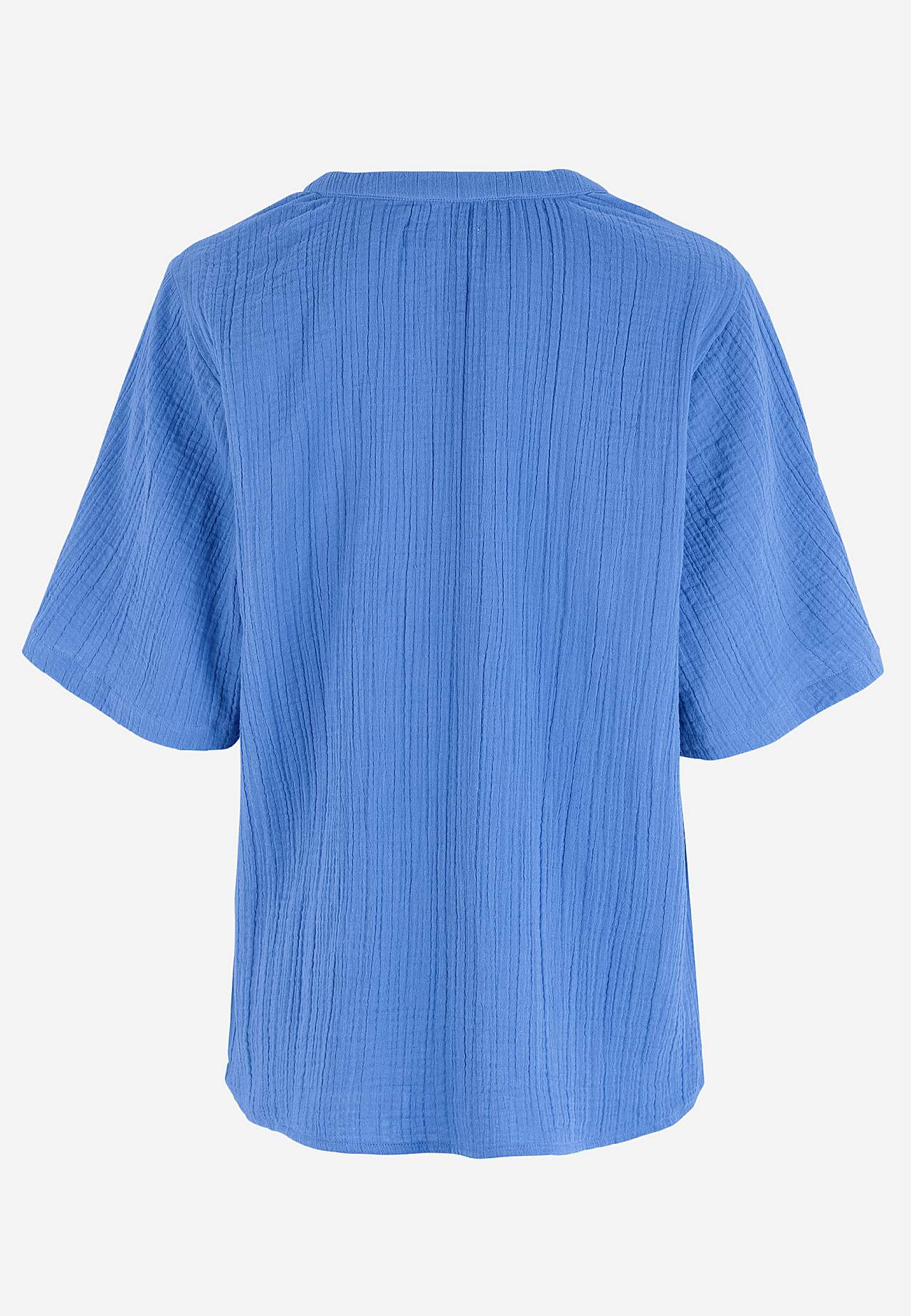 Blus i krinklad bomull
