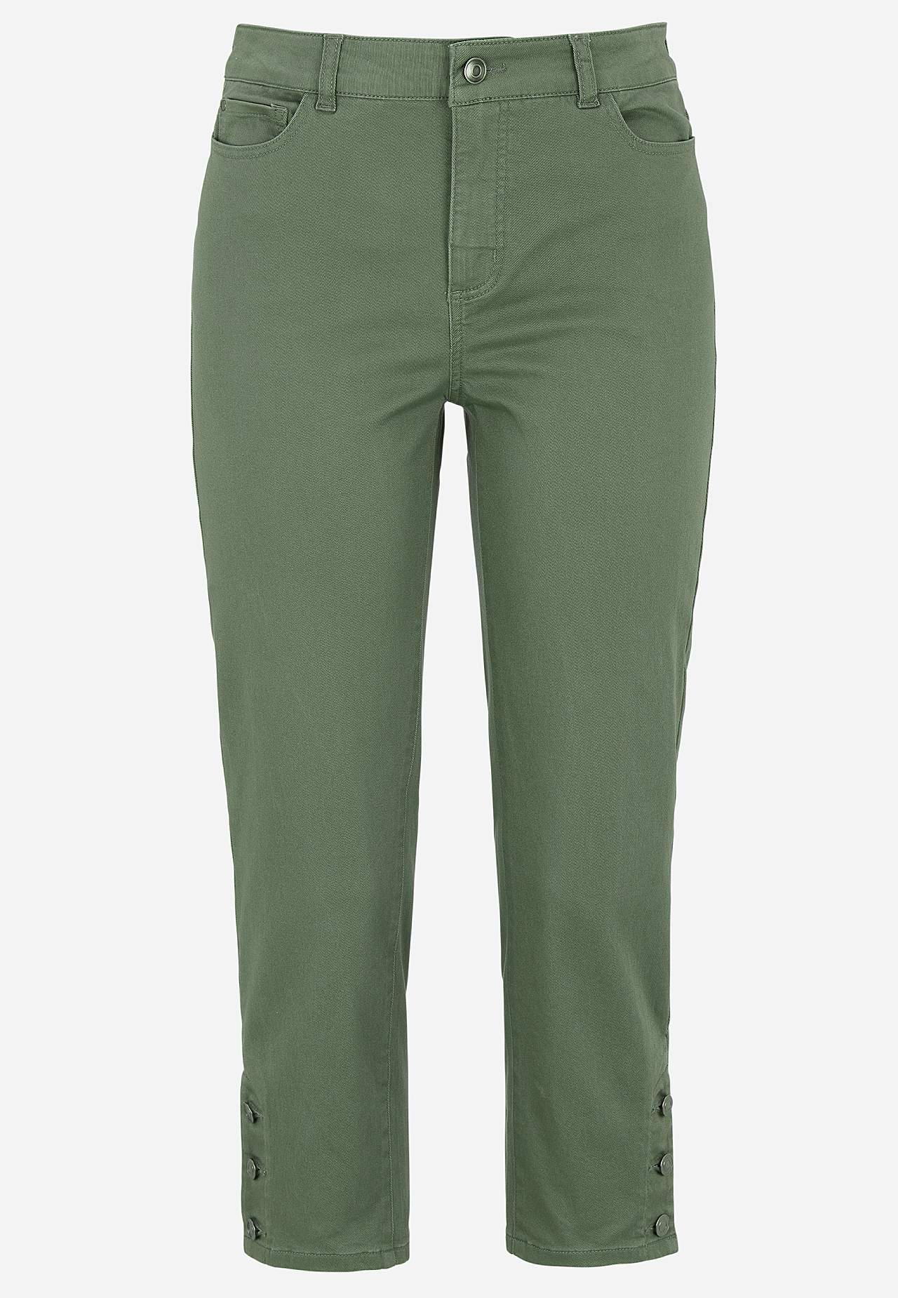 Caprijeans med femficksdesign