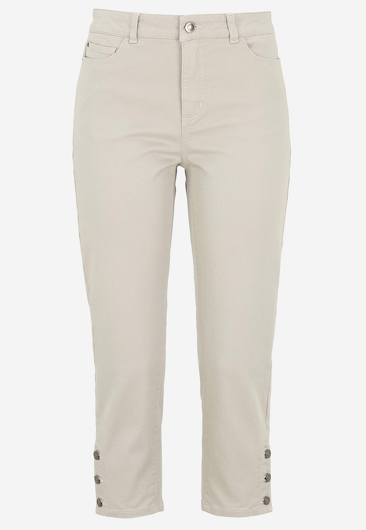 Caprijeans med femficksdesign