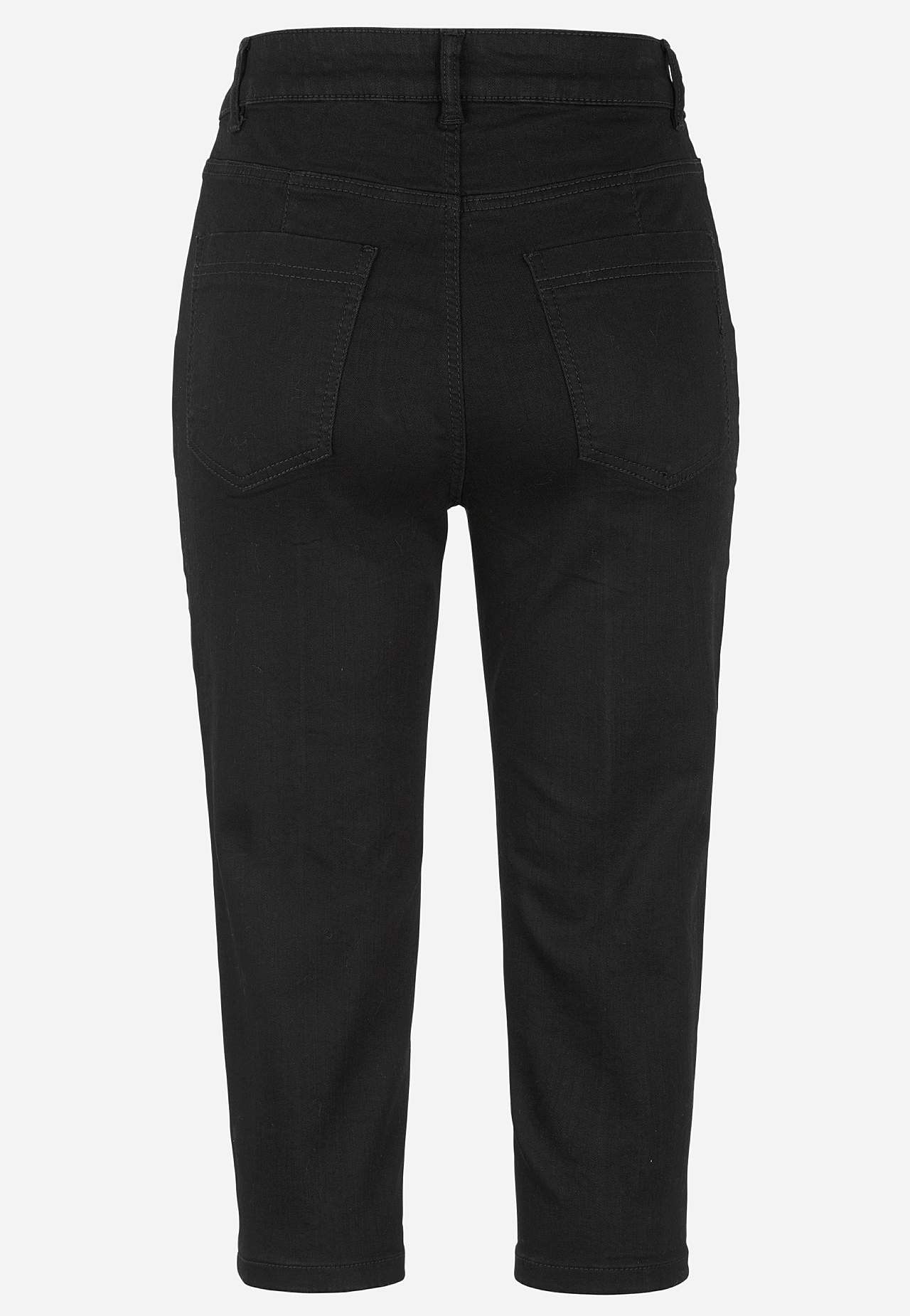 Stretchiga caprijeans med sytt pressveck