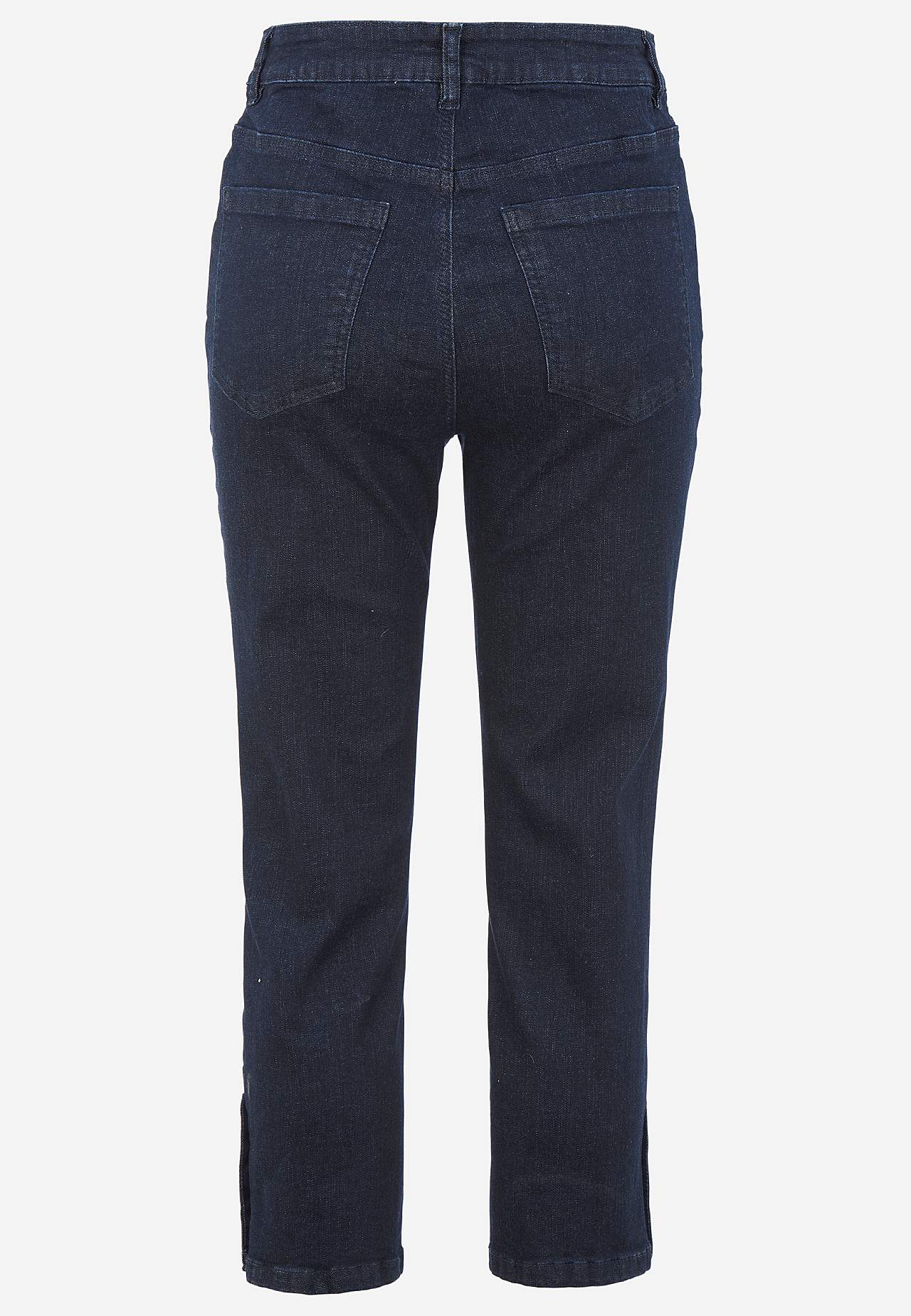 Caprijeans med femficksdesign
