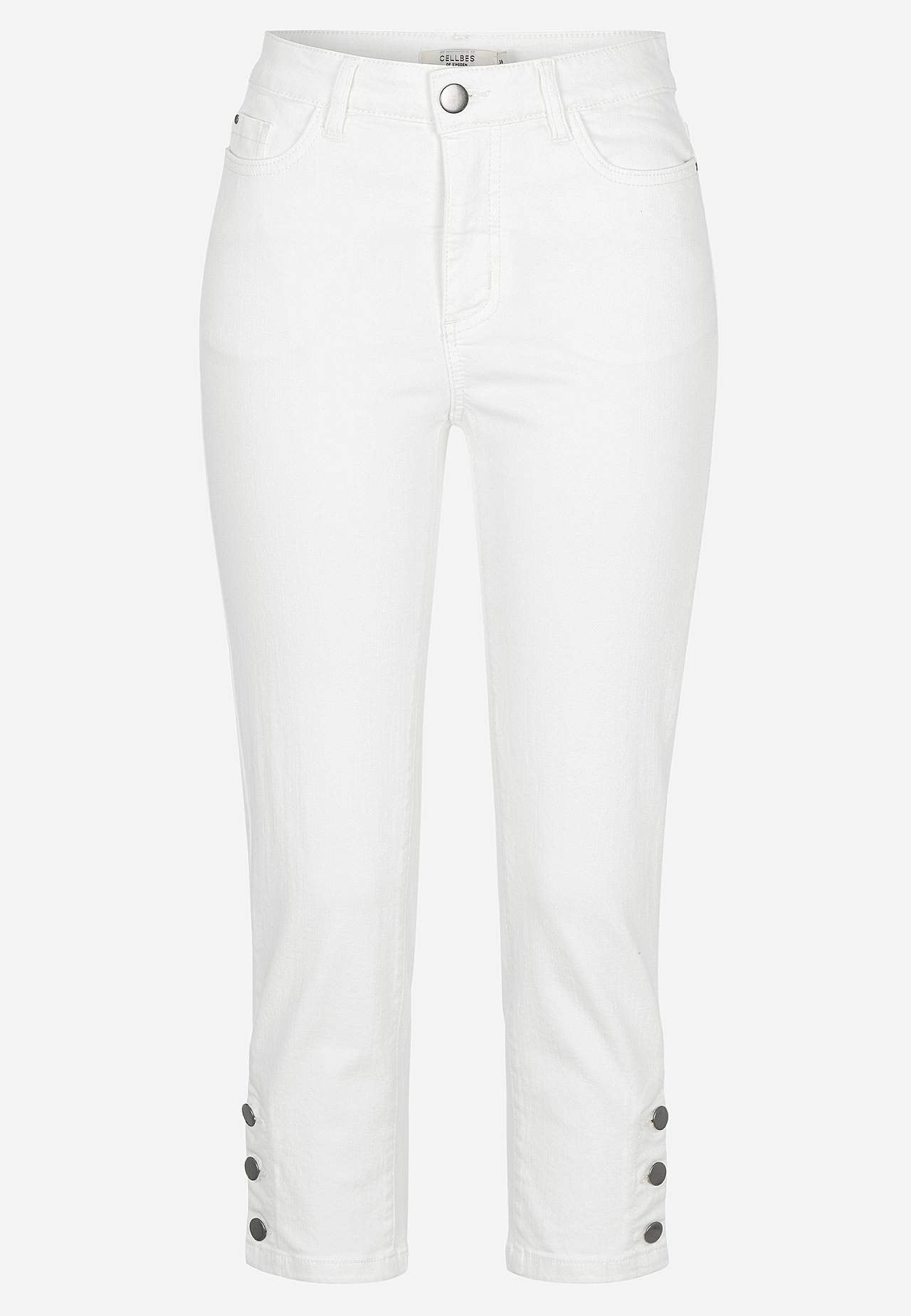 Caprijeans med femficksdesign