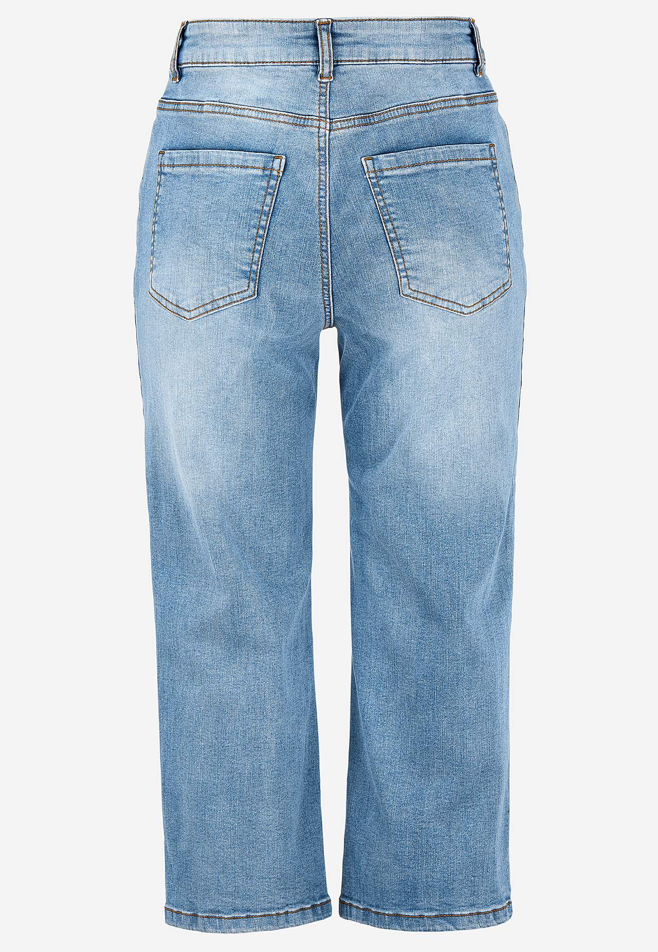 Caprijeans med knappgylf