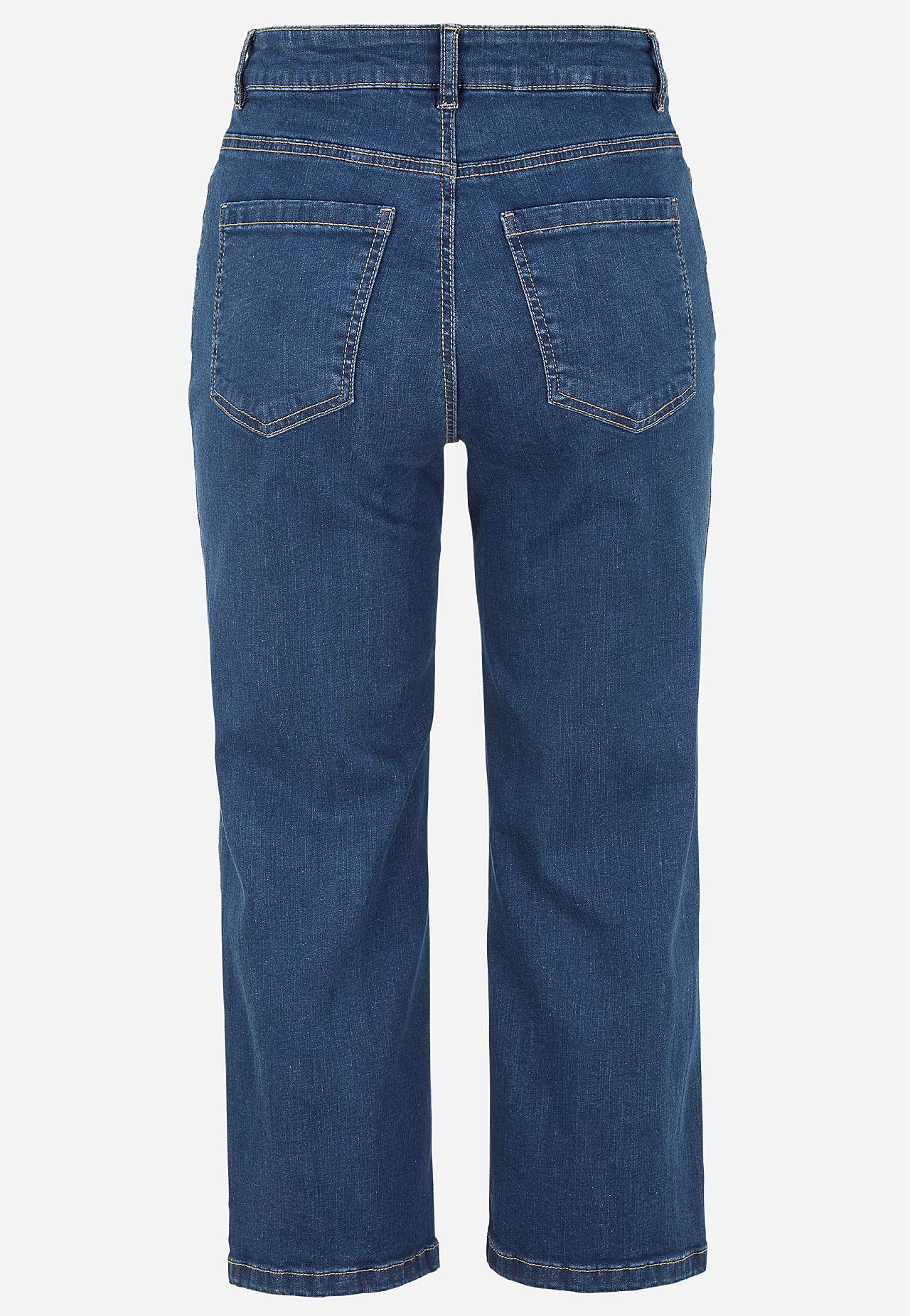 Caprijeans med knappgylf