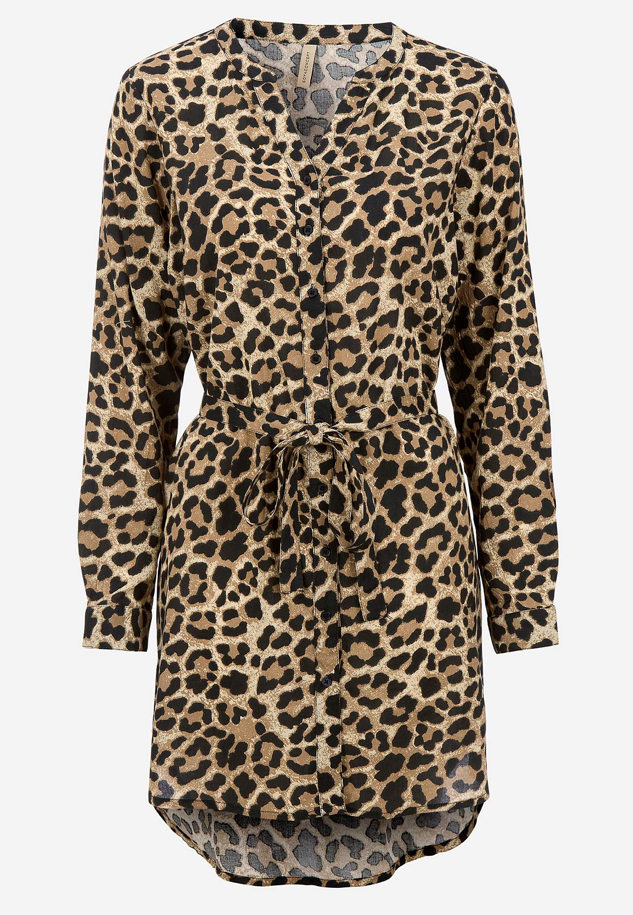 Leopardmönstrad långskjorta