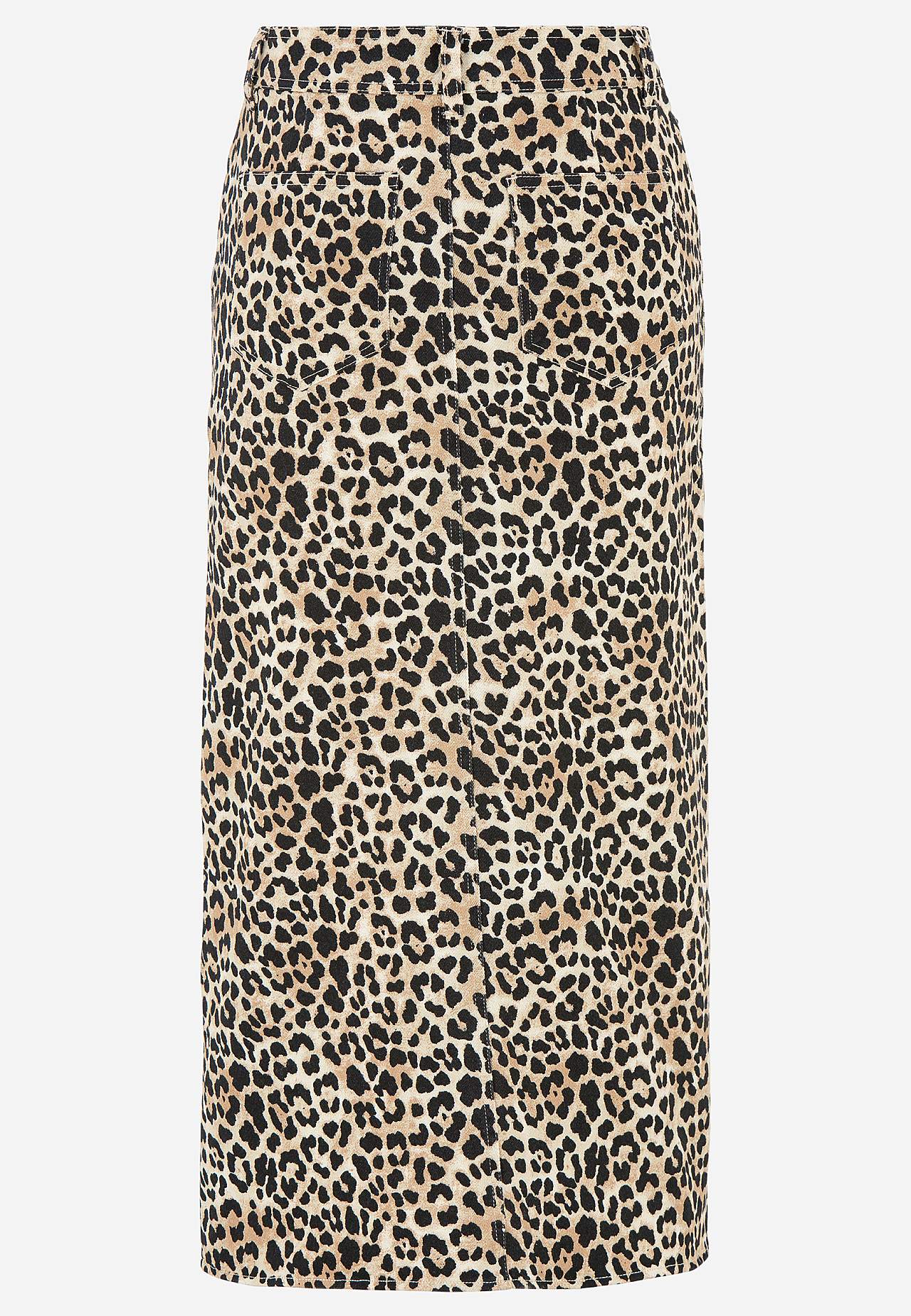 Lång, leopardmönstrad twillkjol