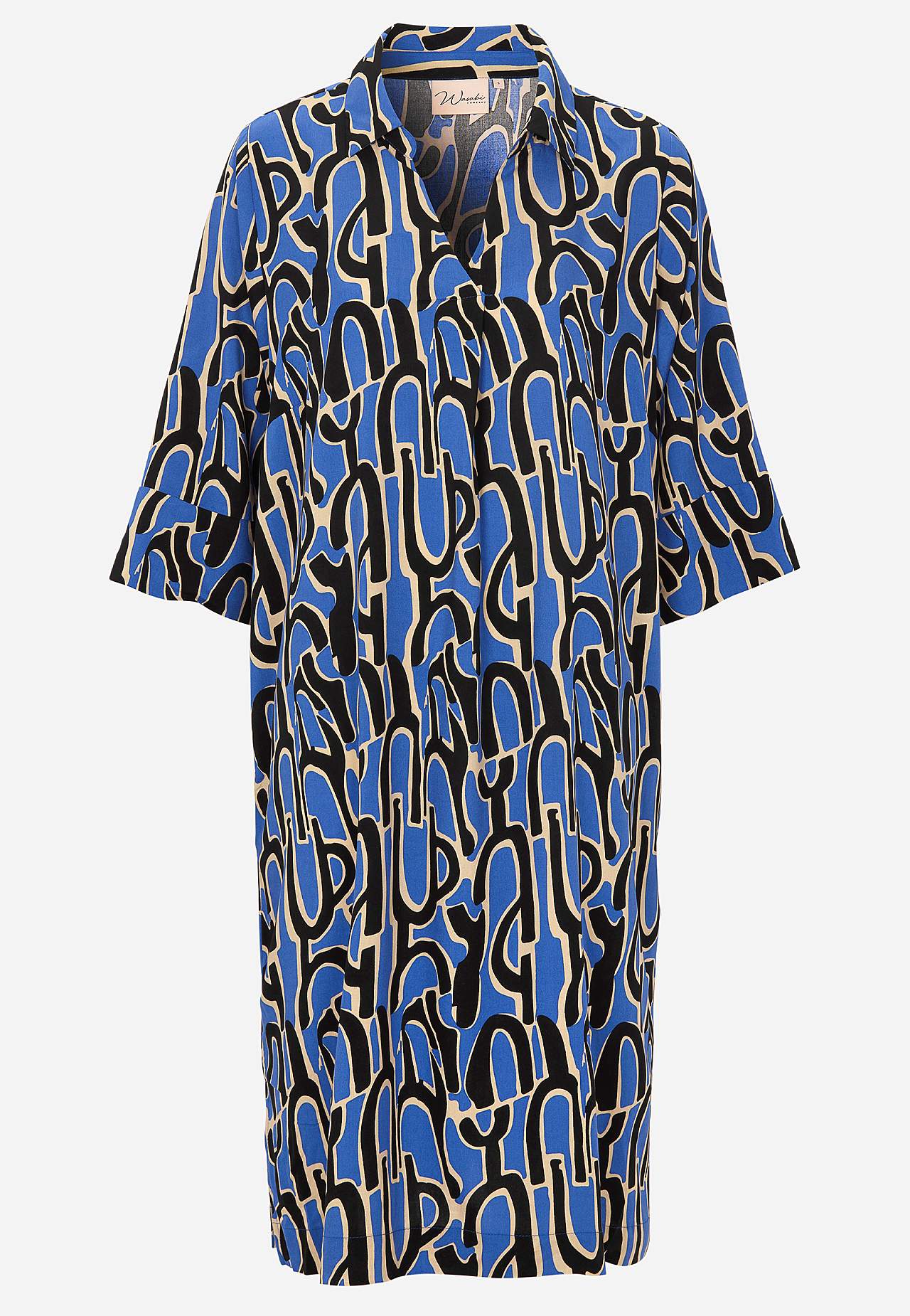 Vävd viskosklänning med fickor