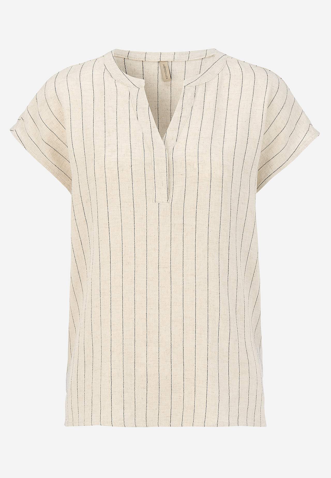 Blus i viskos- och linnemix