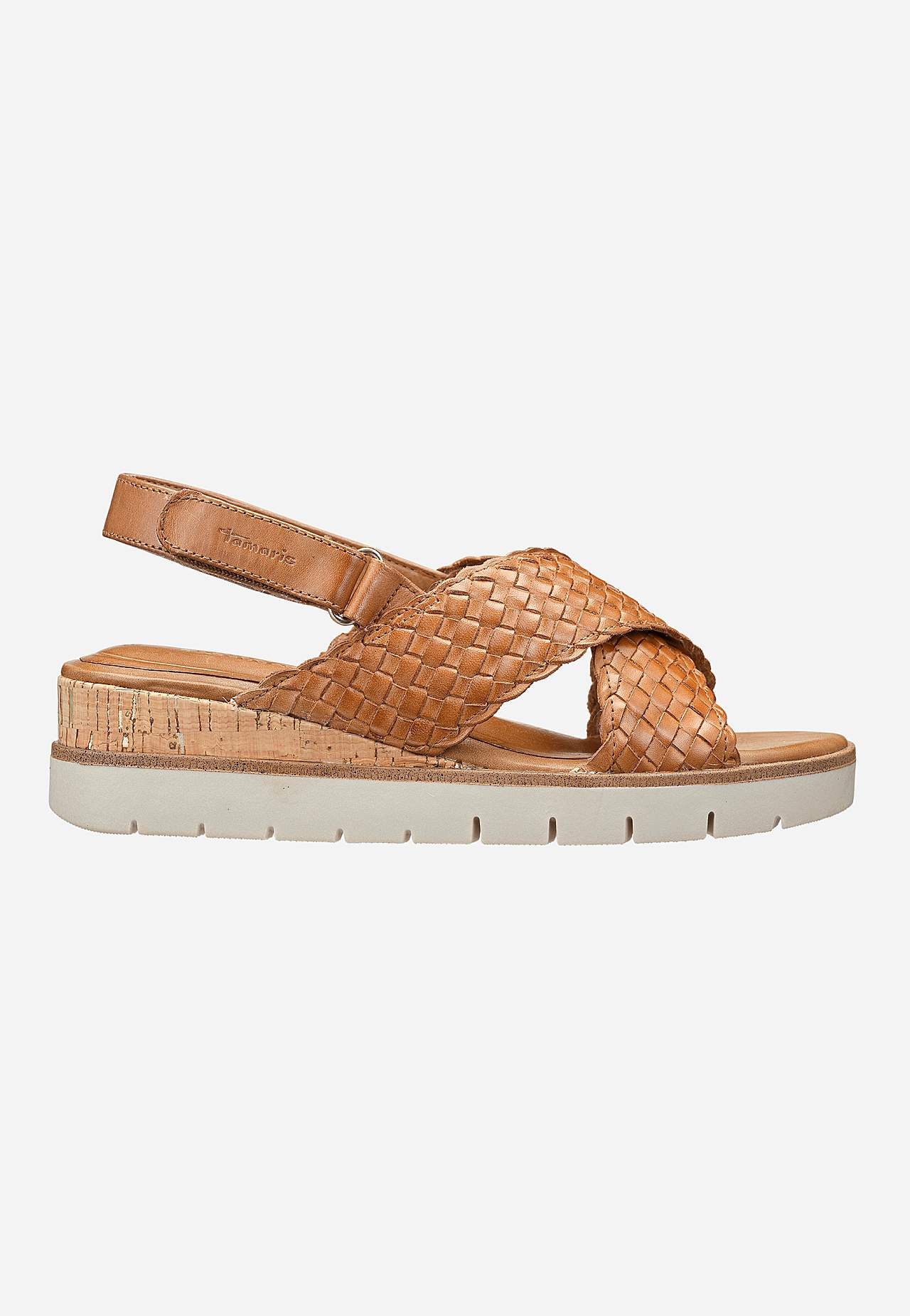 Skinnsandal med kilklack