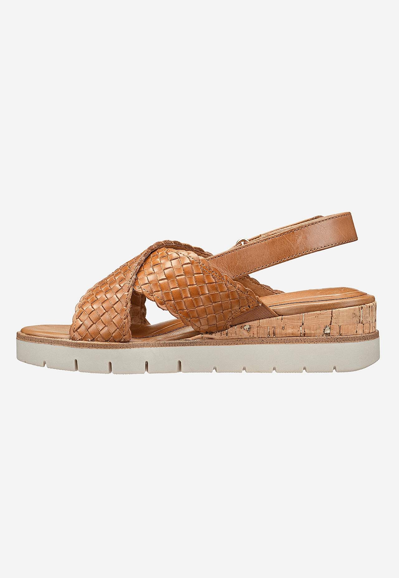 Skinnsandal med kilklack