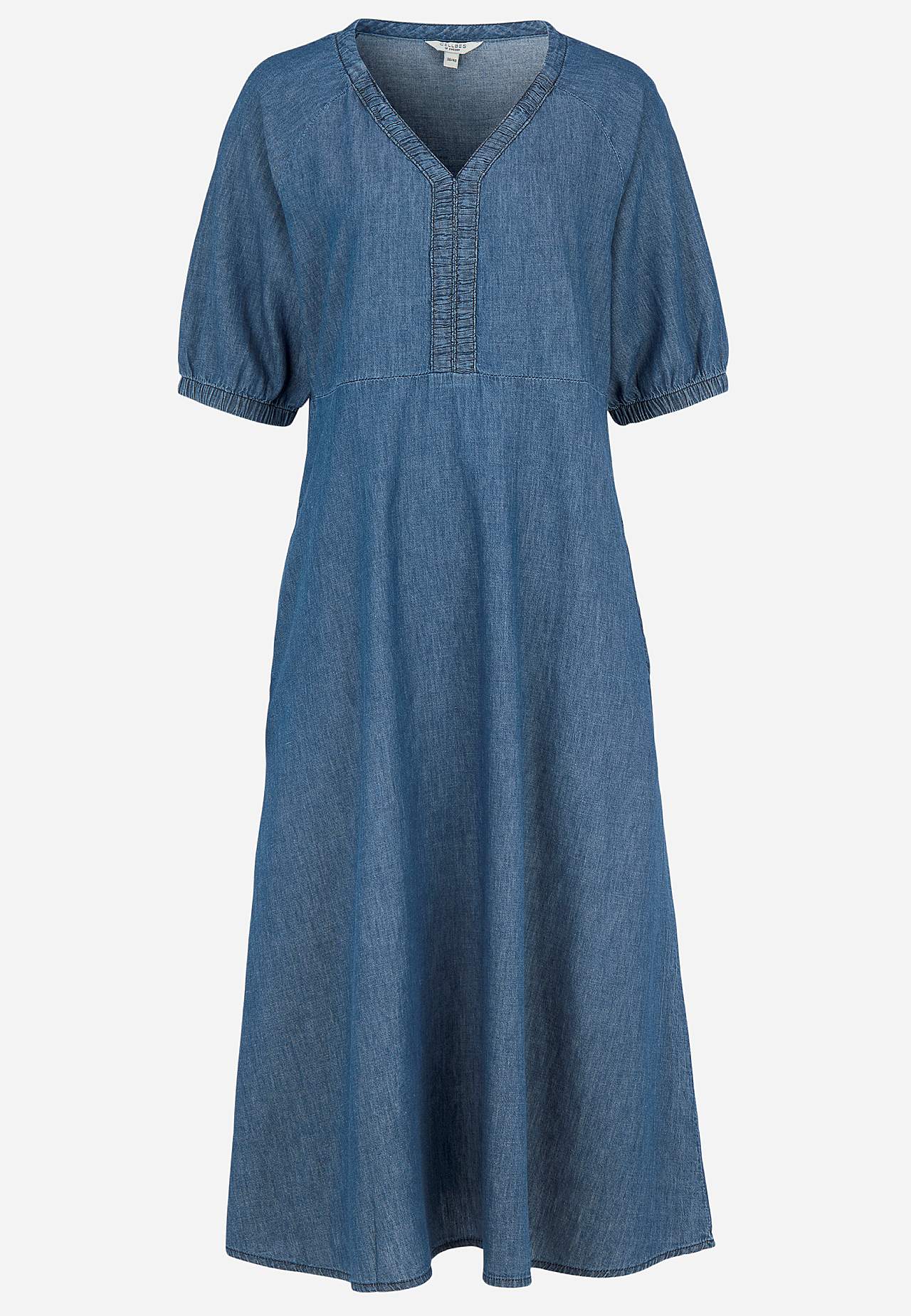 Jeansklänning med puffärmar