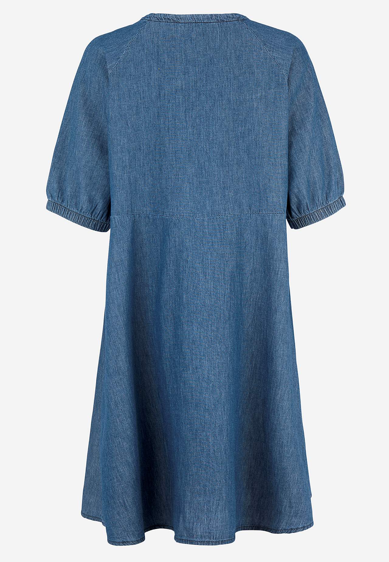 Kort jeansklänning med puffärmar