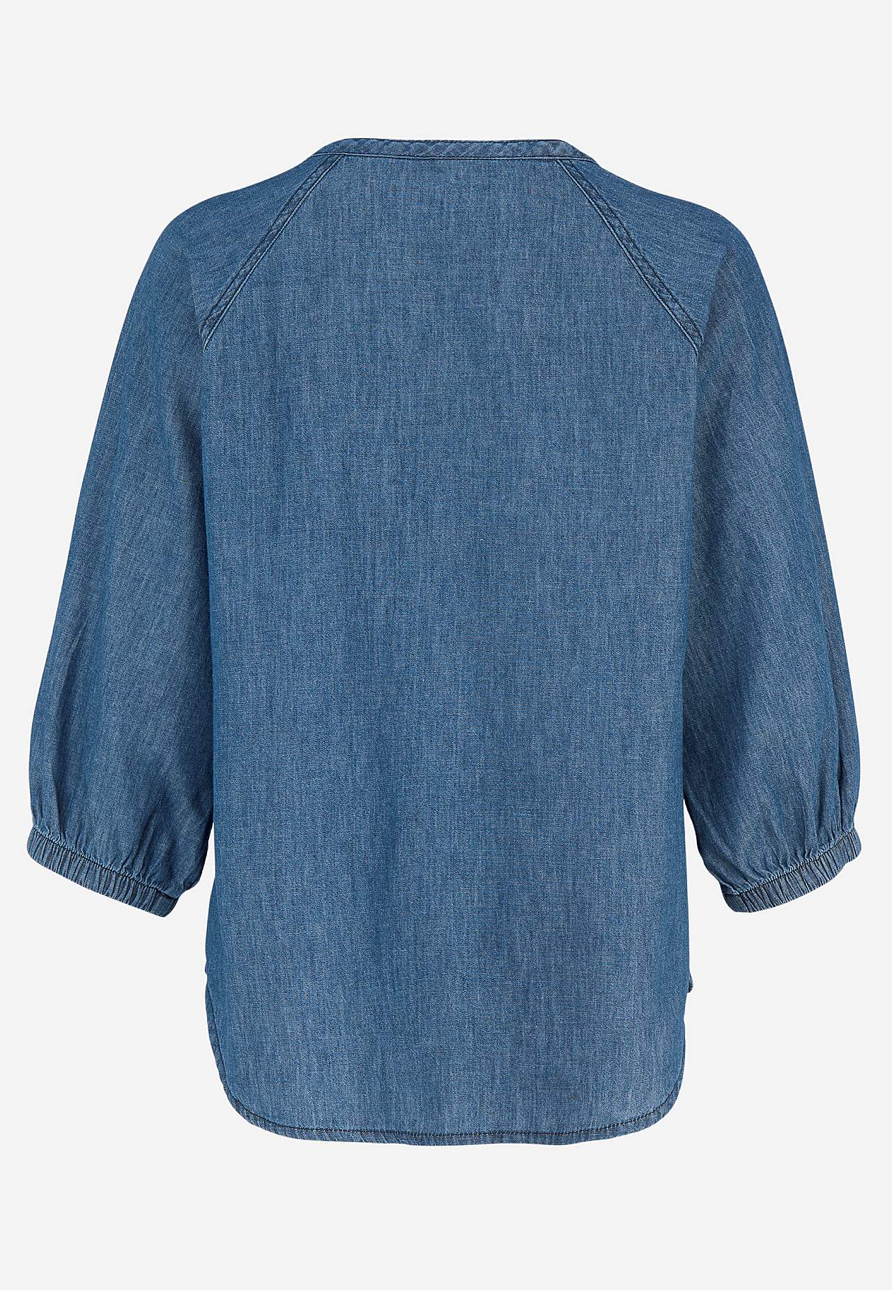 Denimblus med vida ärmar