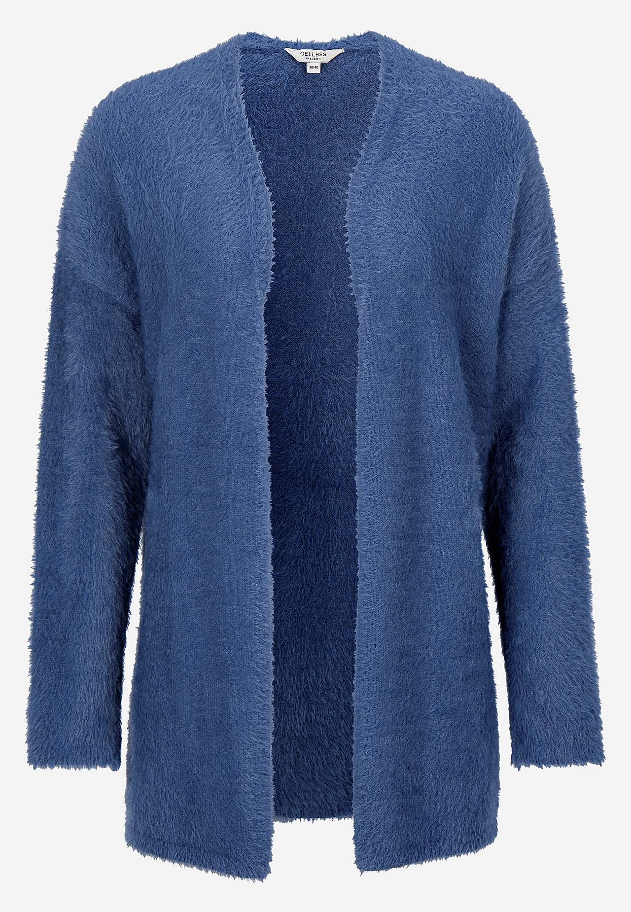 Stickad, öppen cardigan