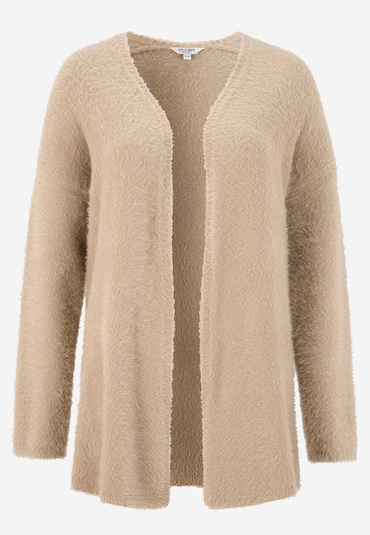 Stickad, öppen cardigan