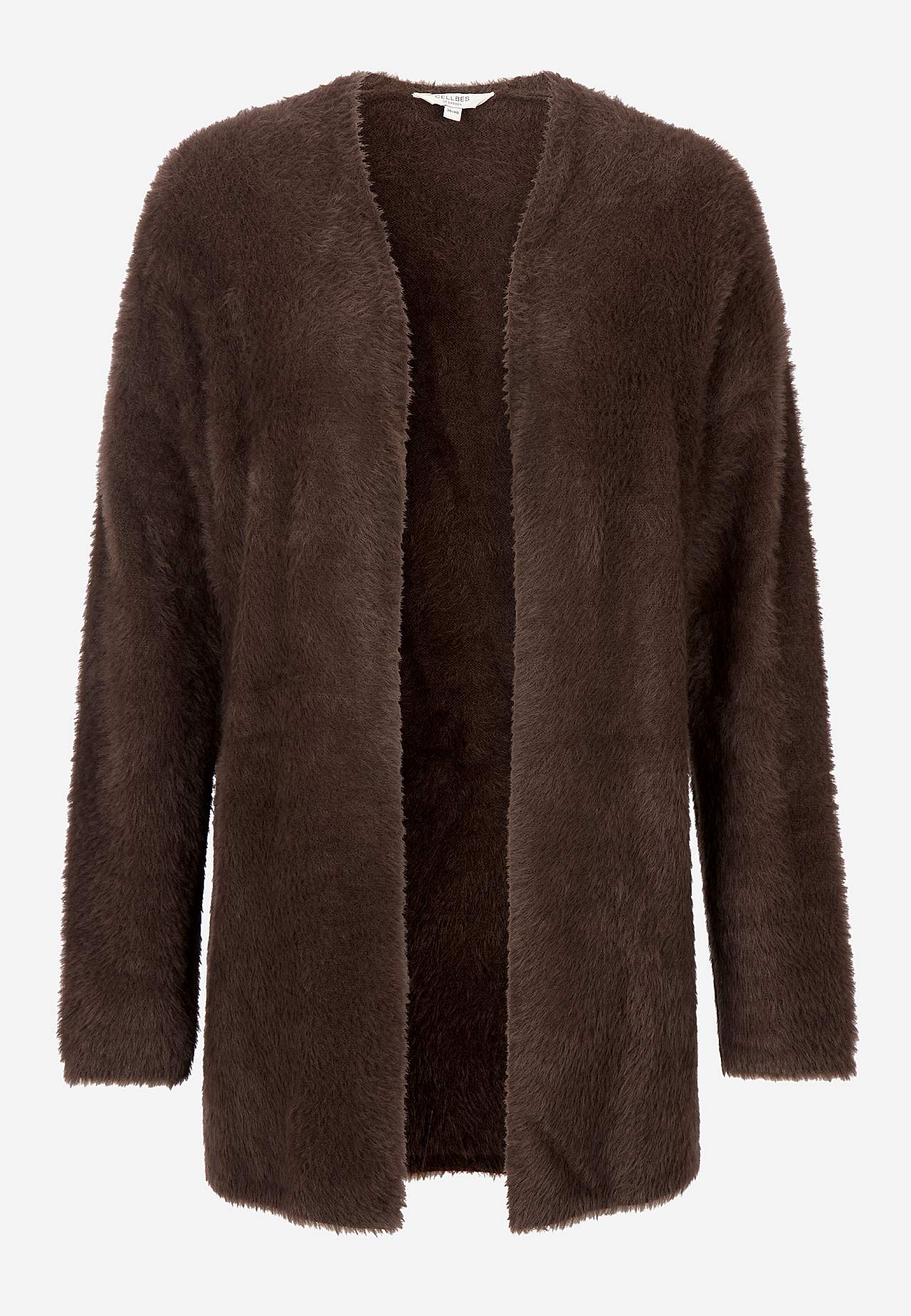Stickad, öppen cardigan