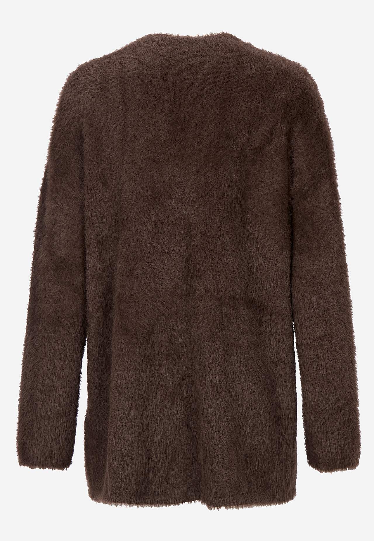 Stickad, öppen cardigan