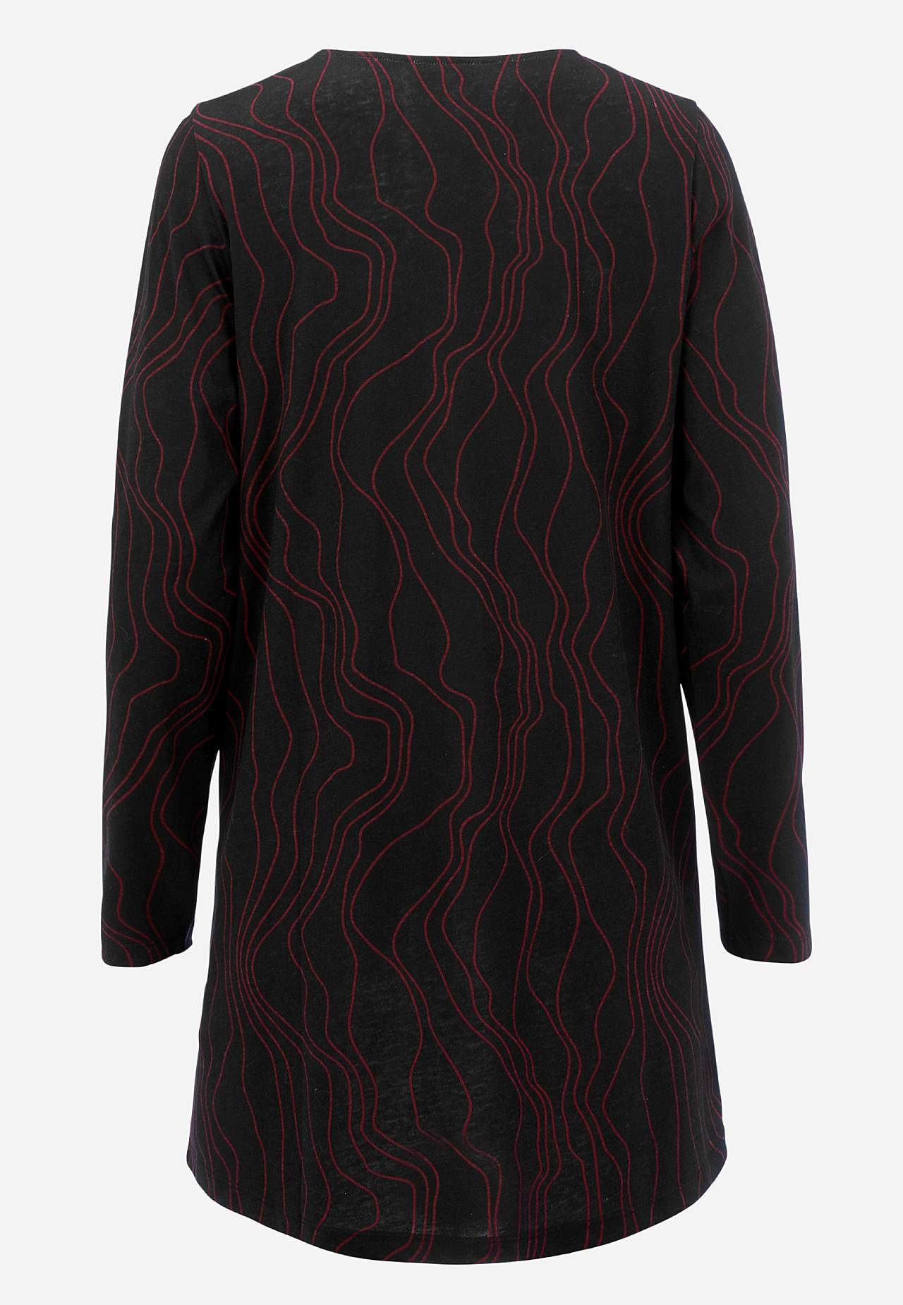 Mönstrad trikåtunika med fickor