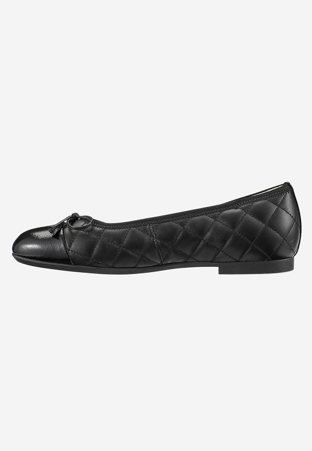 Quiltad ballerinasko i skinn
