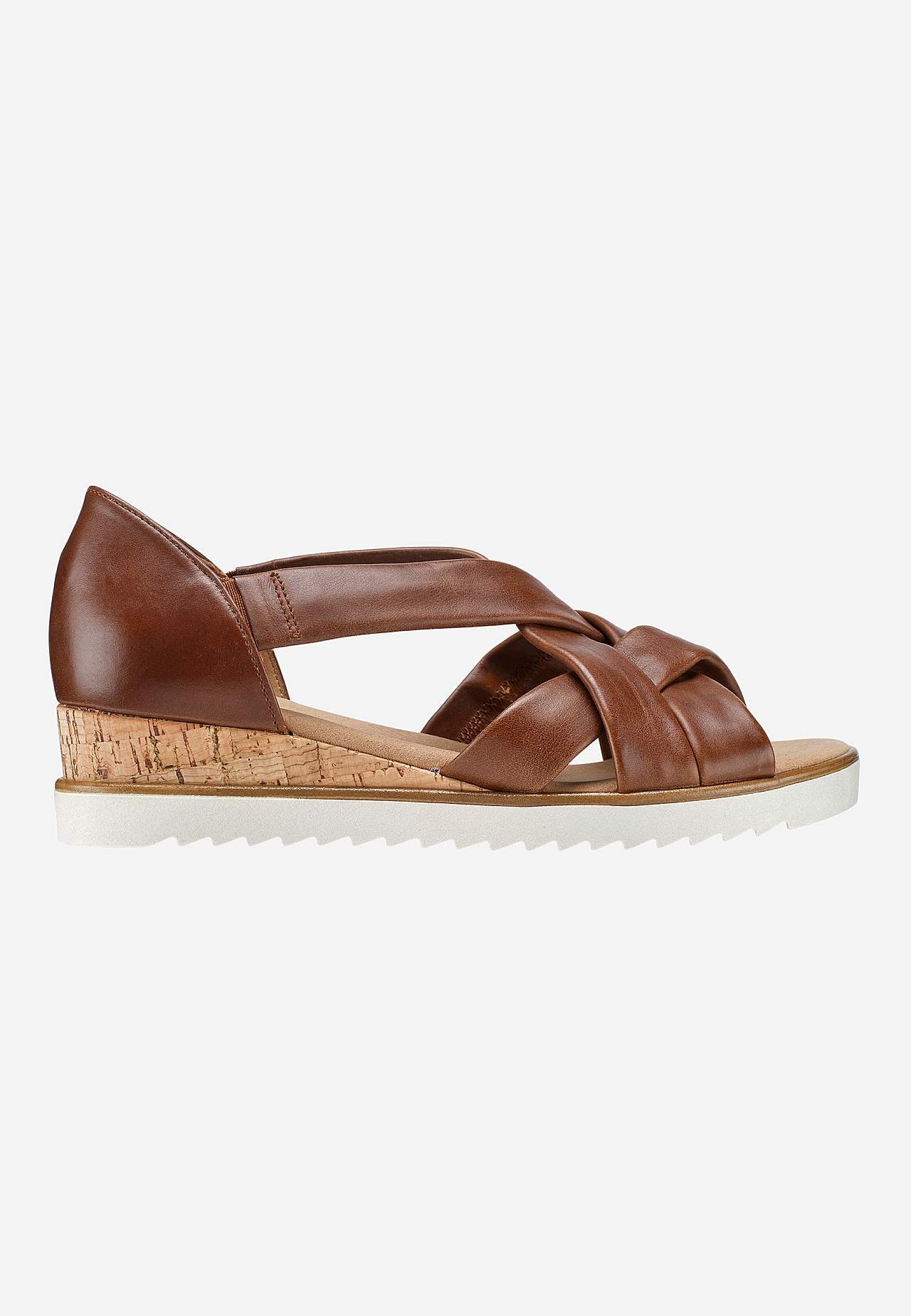 Skinnsandal med täckt häl