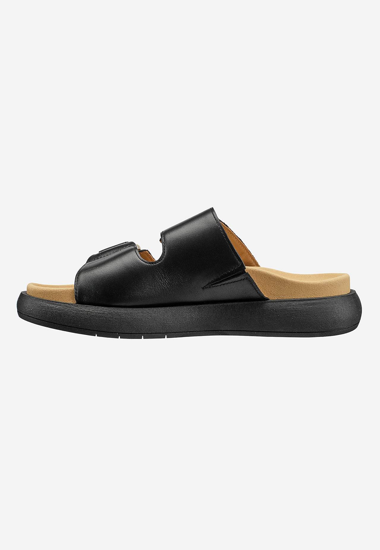 Skinnsandal med spännen