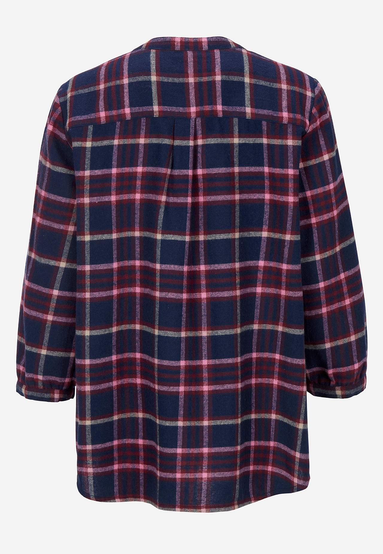 Blus i flanell med bröstficka